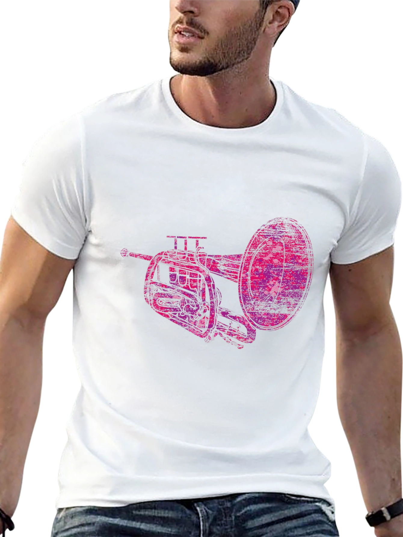 Abstract Trumpet Graphic Tee - Unique Musicians Shirt