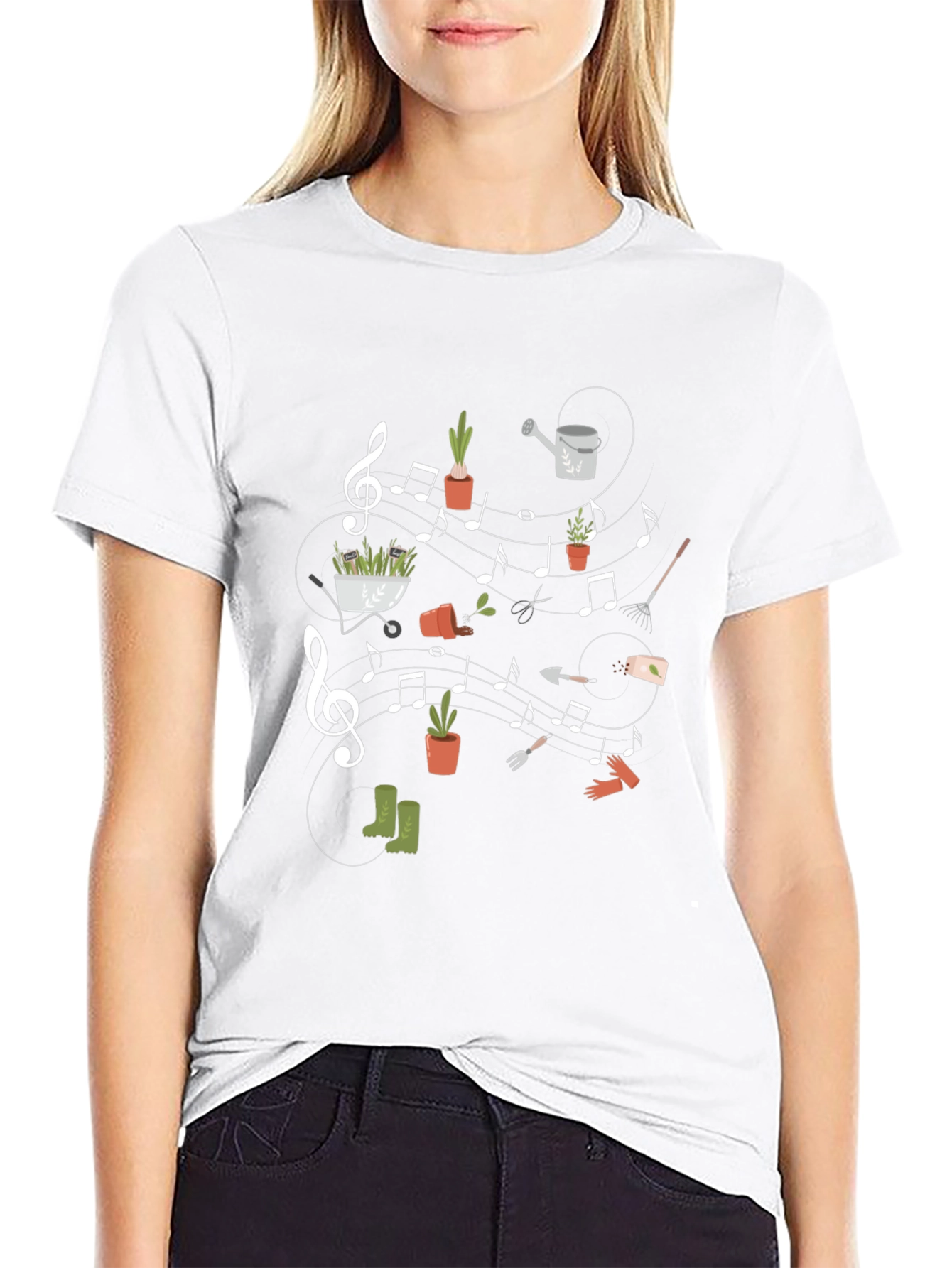 Musical Gardening T-Shirt - Unique Gardener Gift
