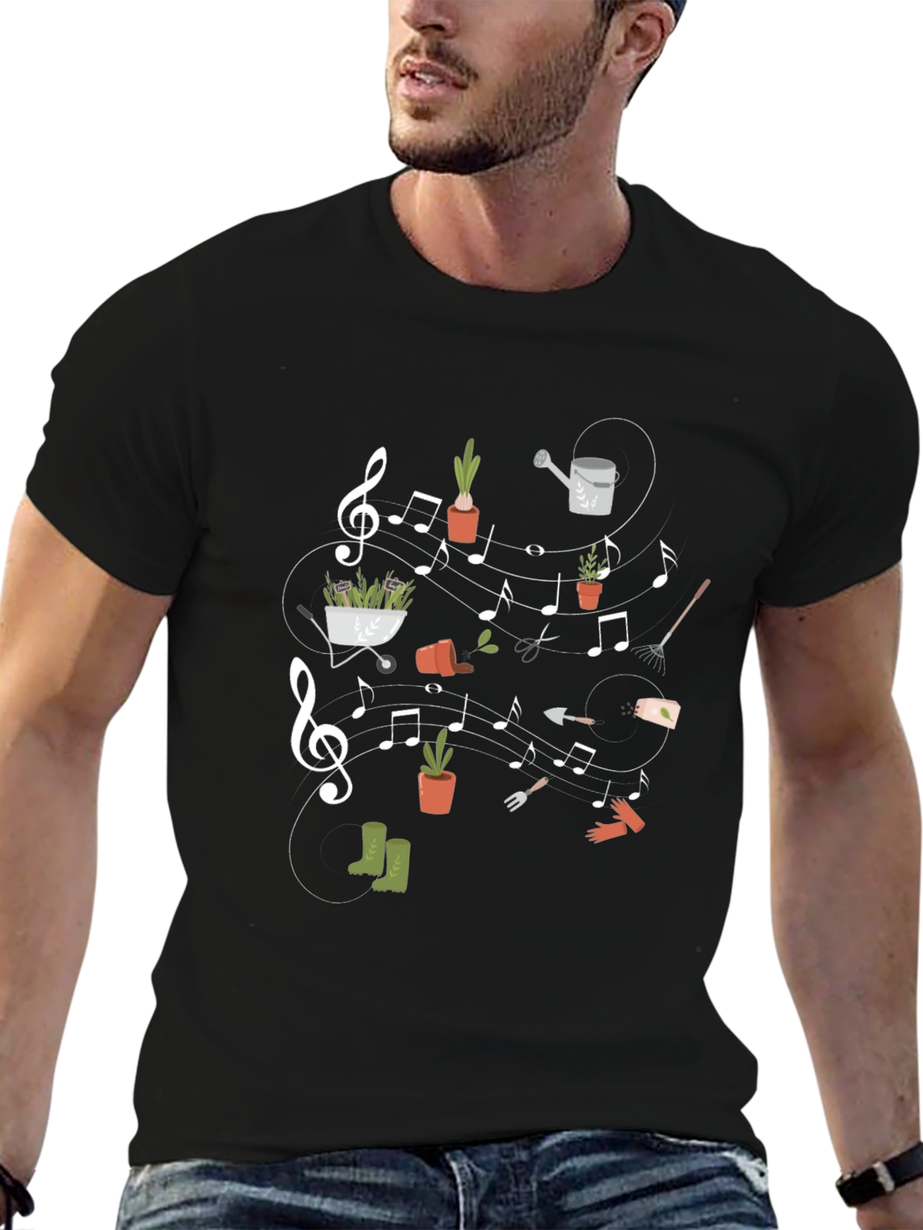 Musical Gardening T-Shirt - Unique Gardener Gift