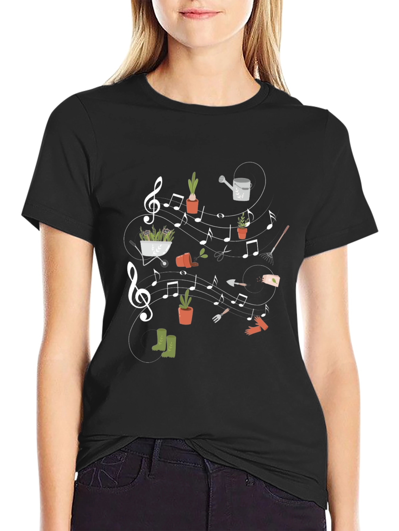 Musical Gardening T-Shirt - Unique Gardener Gift