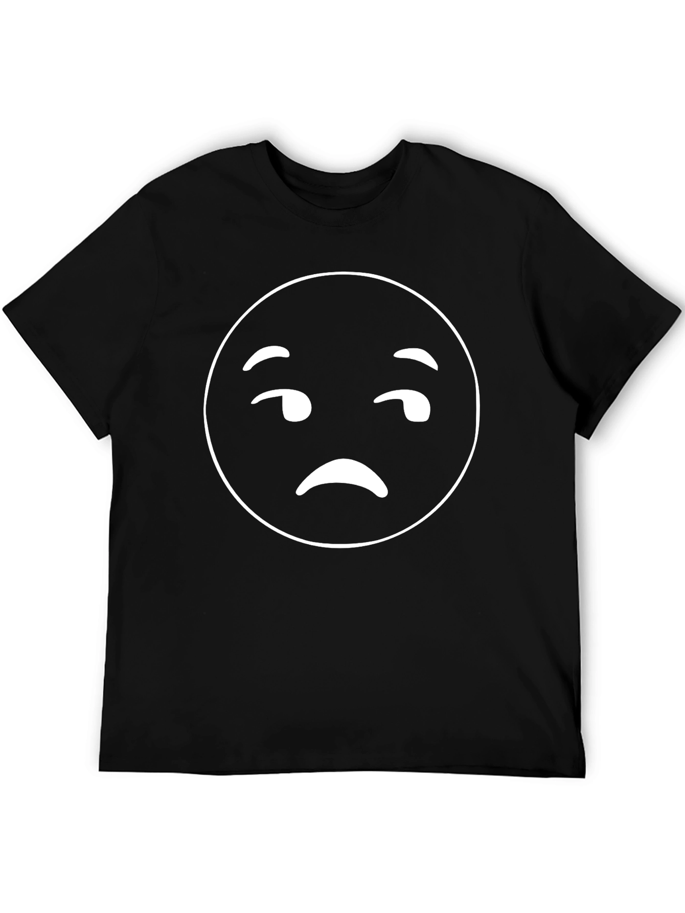 Skeptical Emoji T-Shirt - Black Cotton Tee