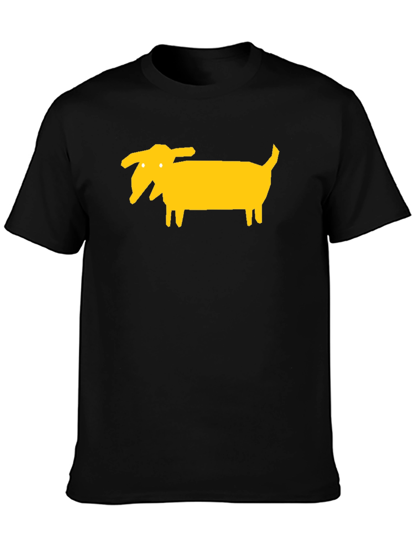 Funny Dog Graphic Tee - Black Cotton T-Shirt