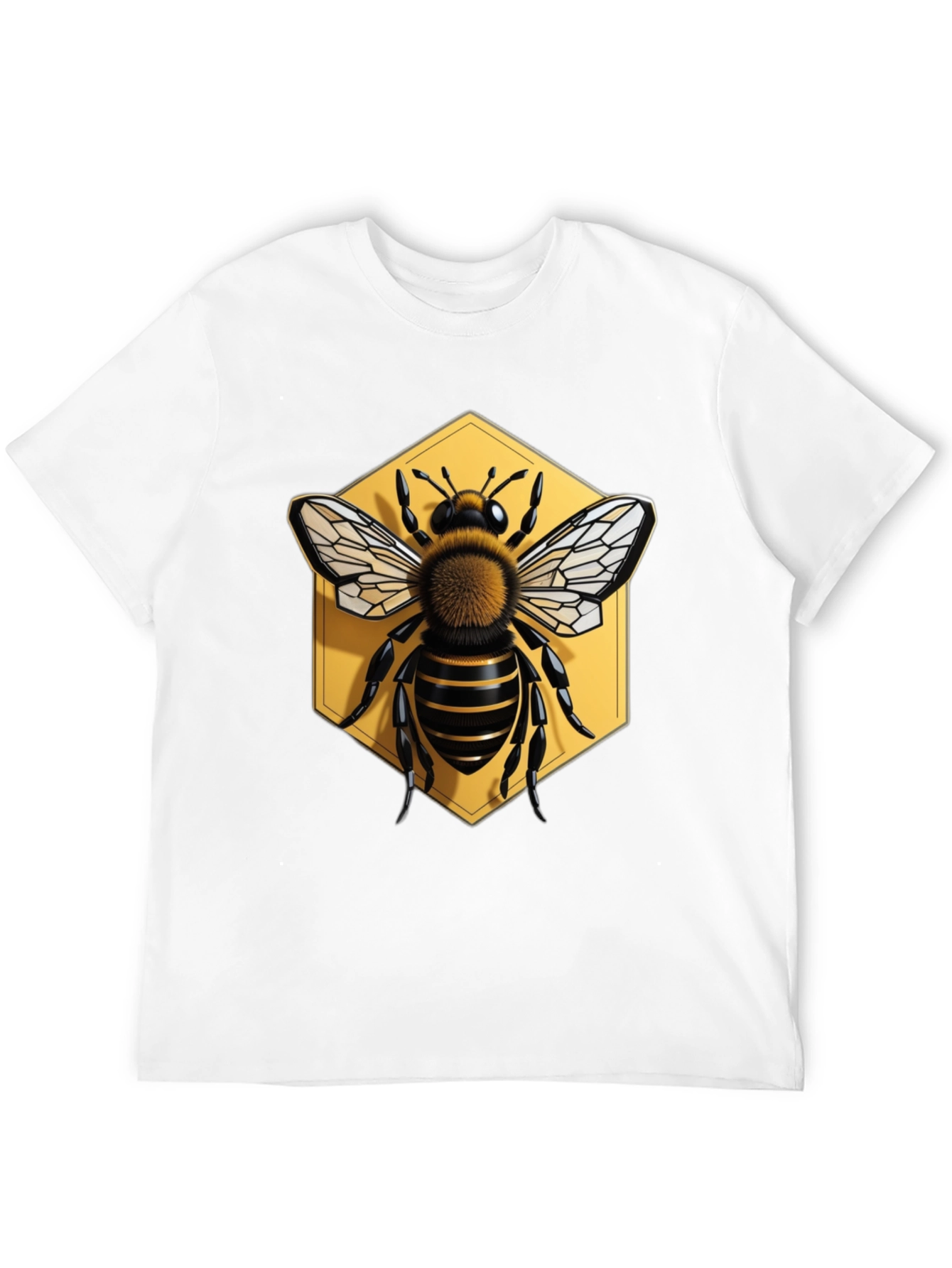 Honeycomb Bee Graphic Tee - Black Cotton Blend
