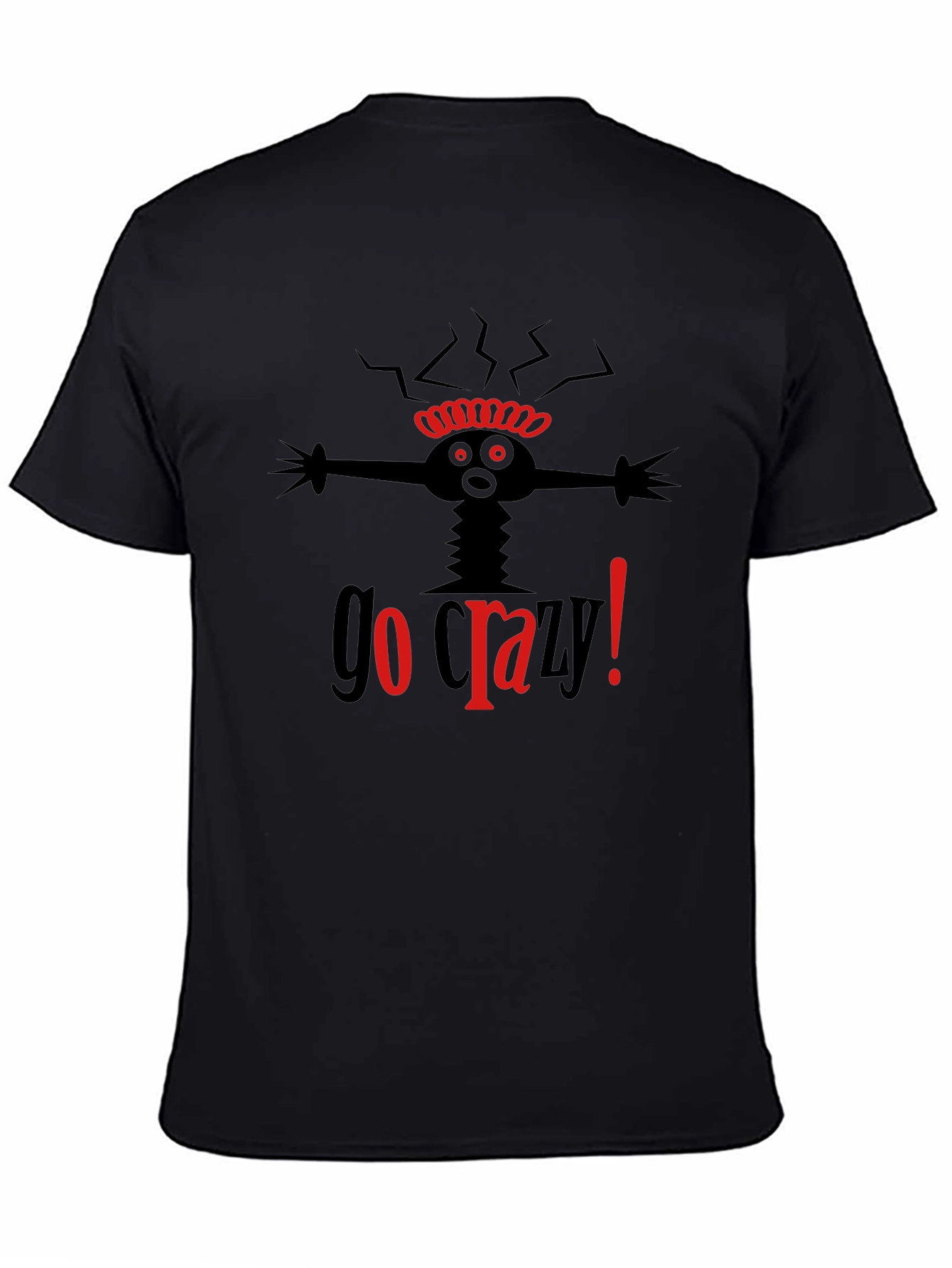 Go Crazy! Black Graphic T-Shirt