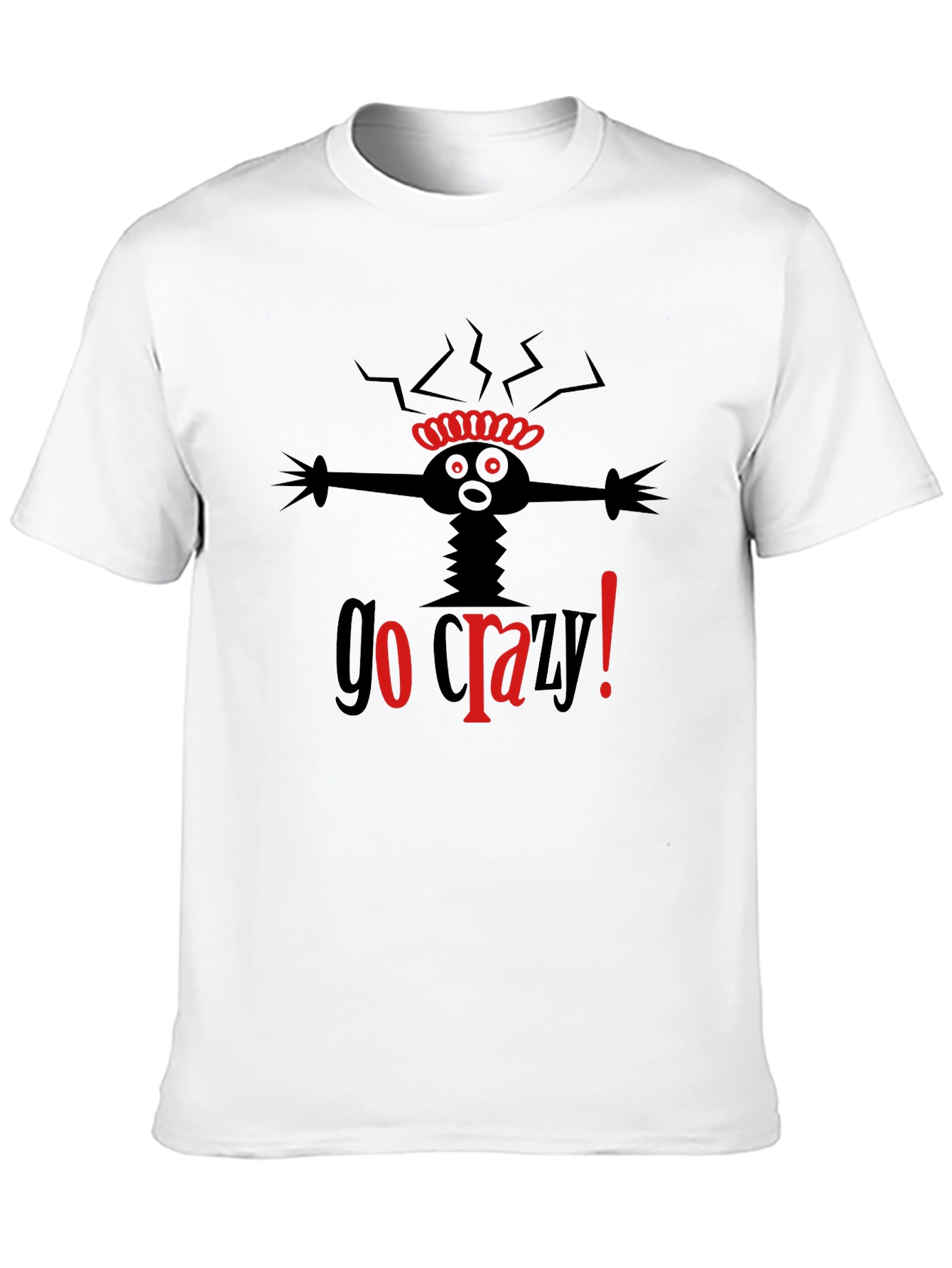 Go Crazy! Black Graphic T-Shirt