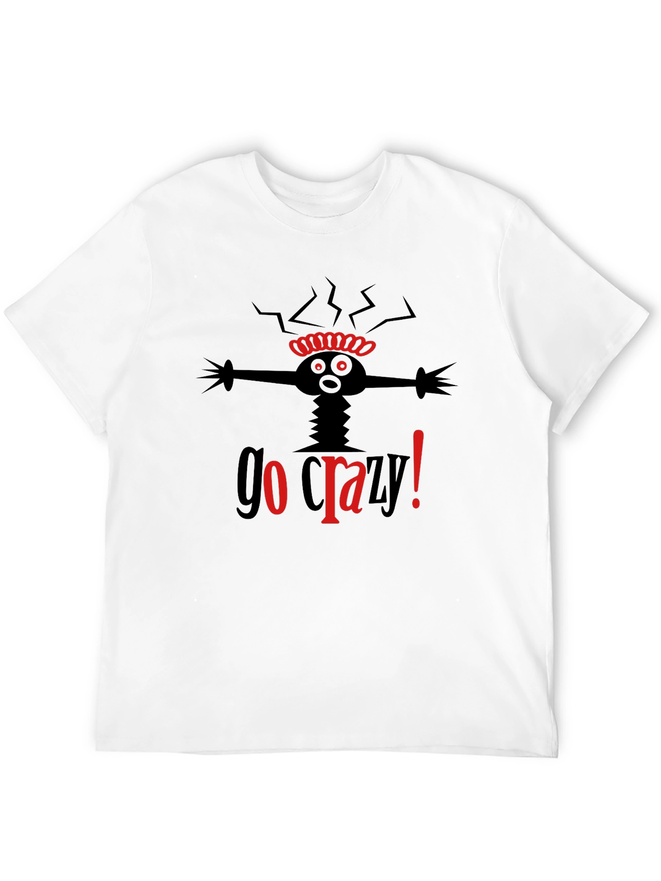 Go Crazy! Black Graphic T-Shirt