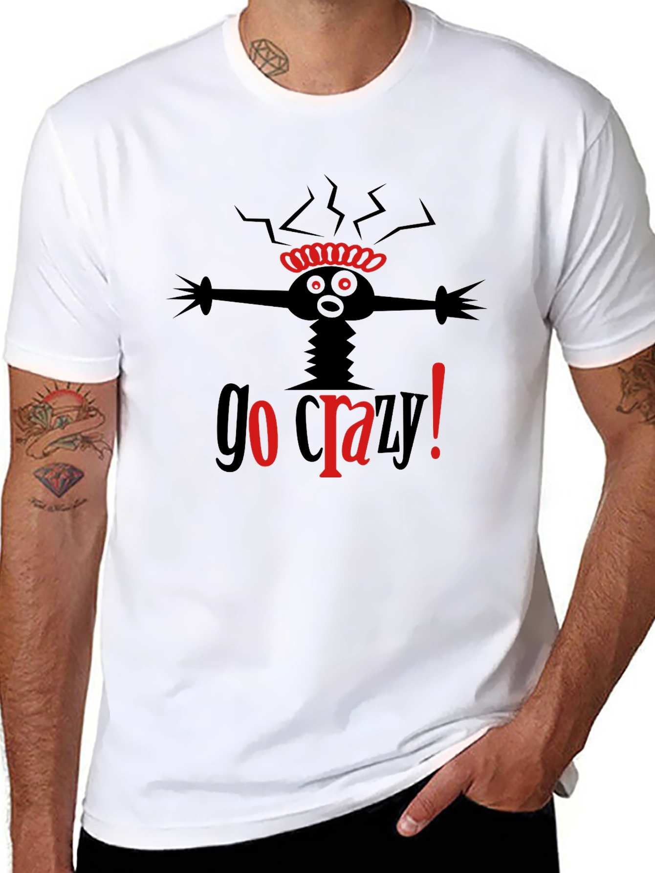 Go Crazy! Black Graphic T-Shirt