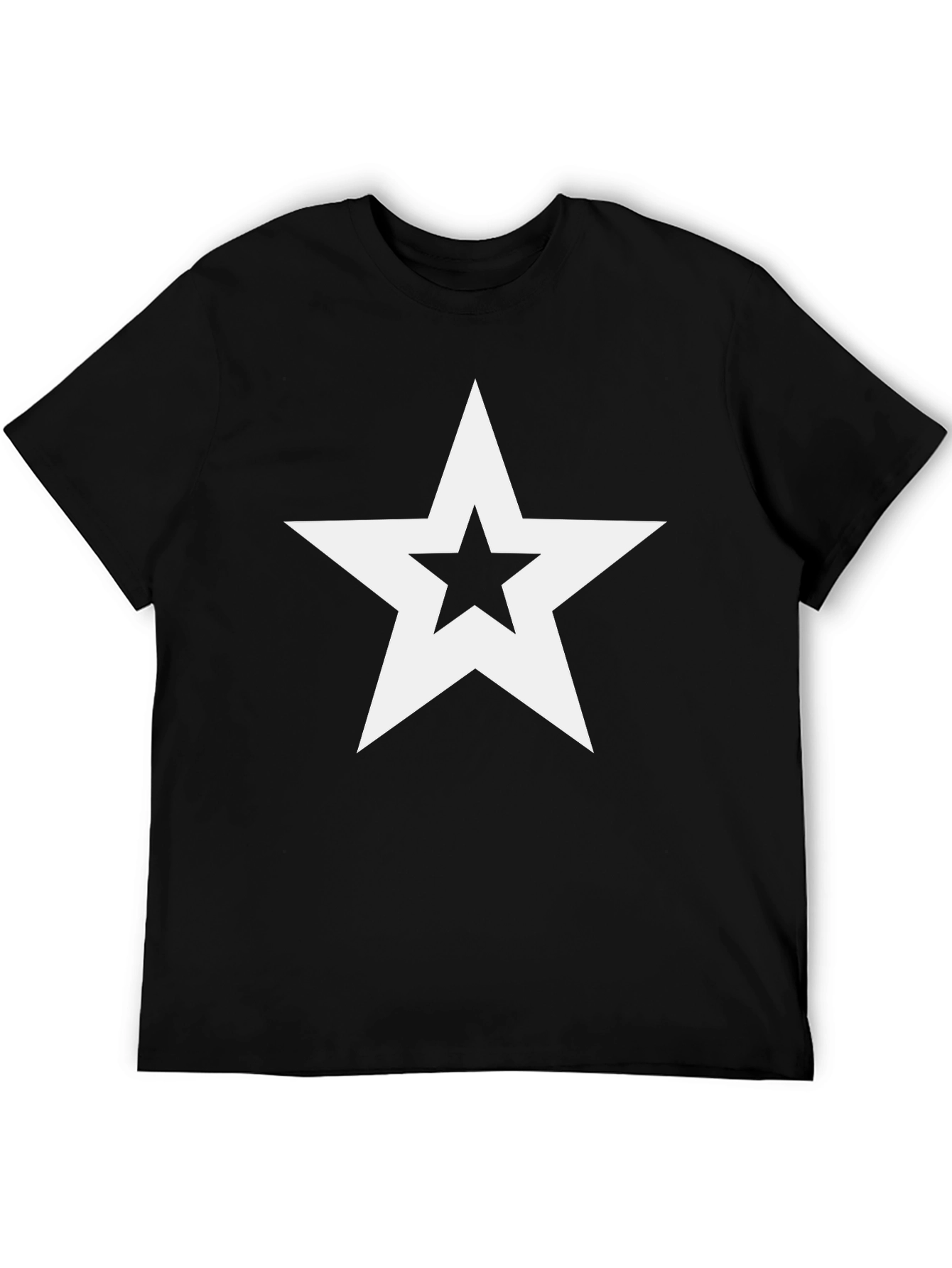 Bold Star Graphic Tee - Classic Black Cotton