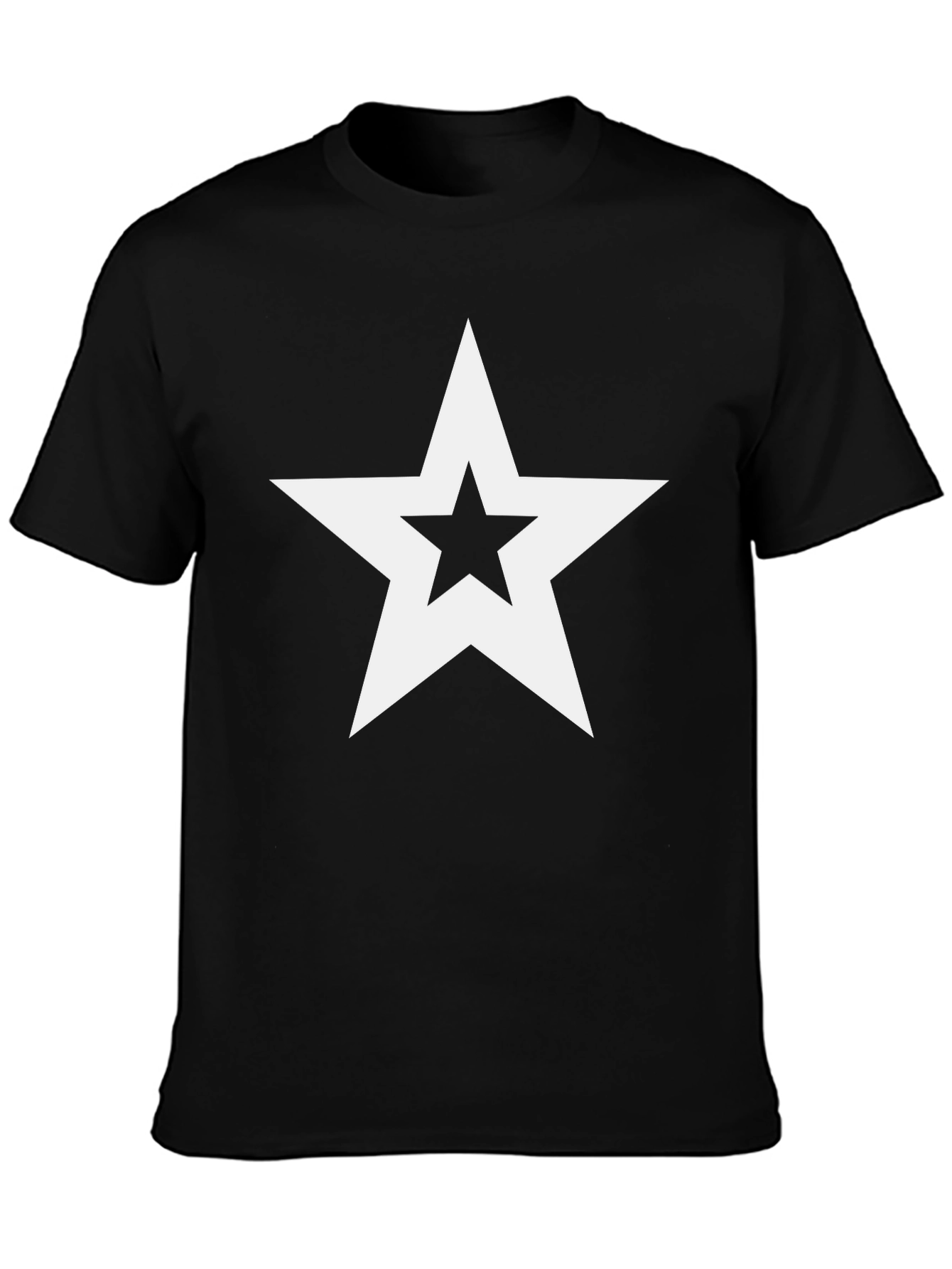 Bold Star Graphic Tee - Classic Black Cotton
