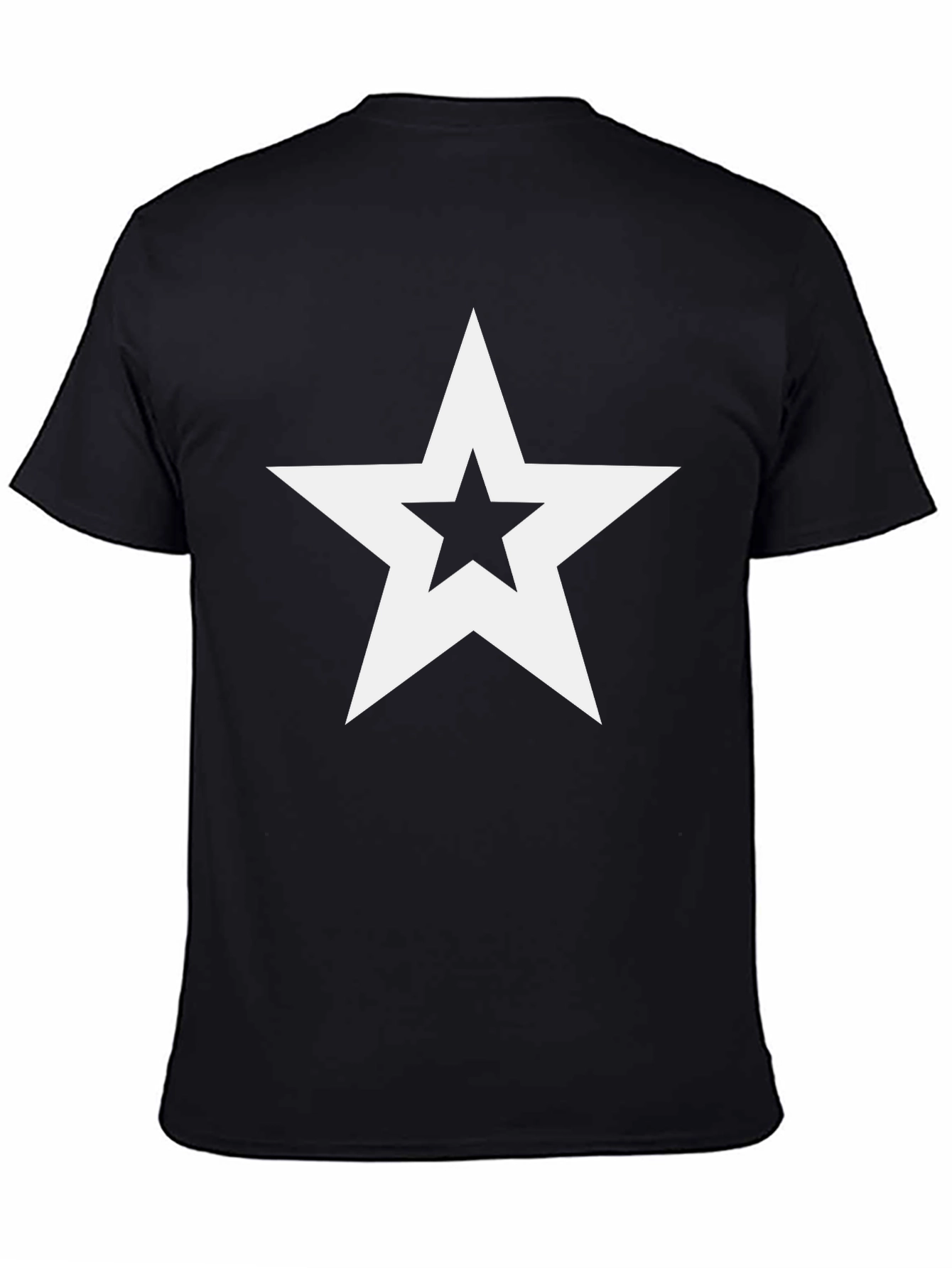 Bold Star Graphic Tee - Classic Black Cotton