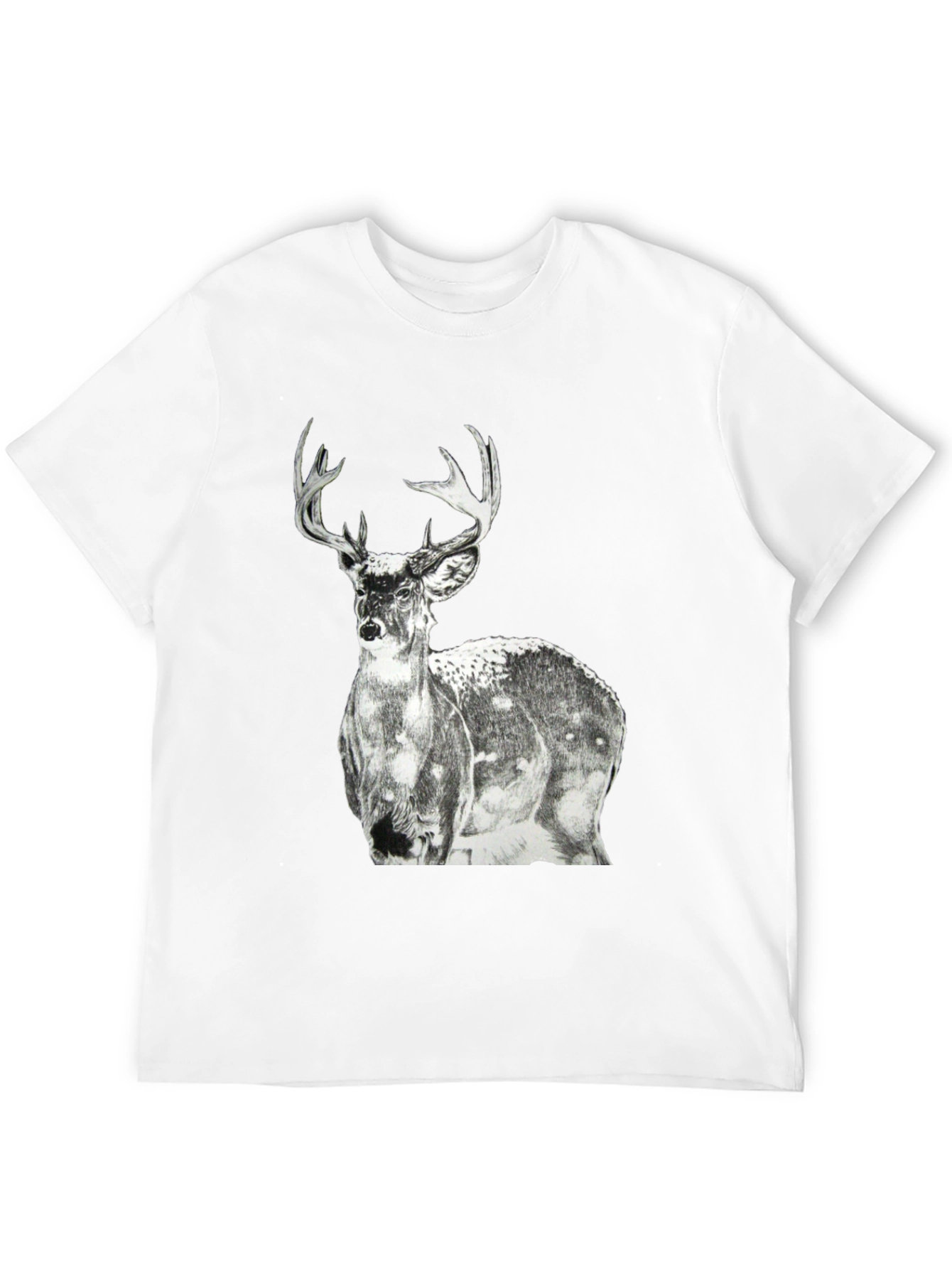 Deer Graphic Print Mens Black T-Shirt
