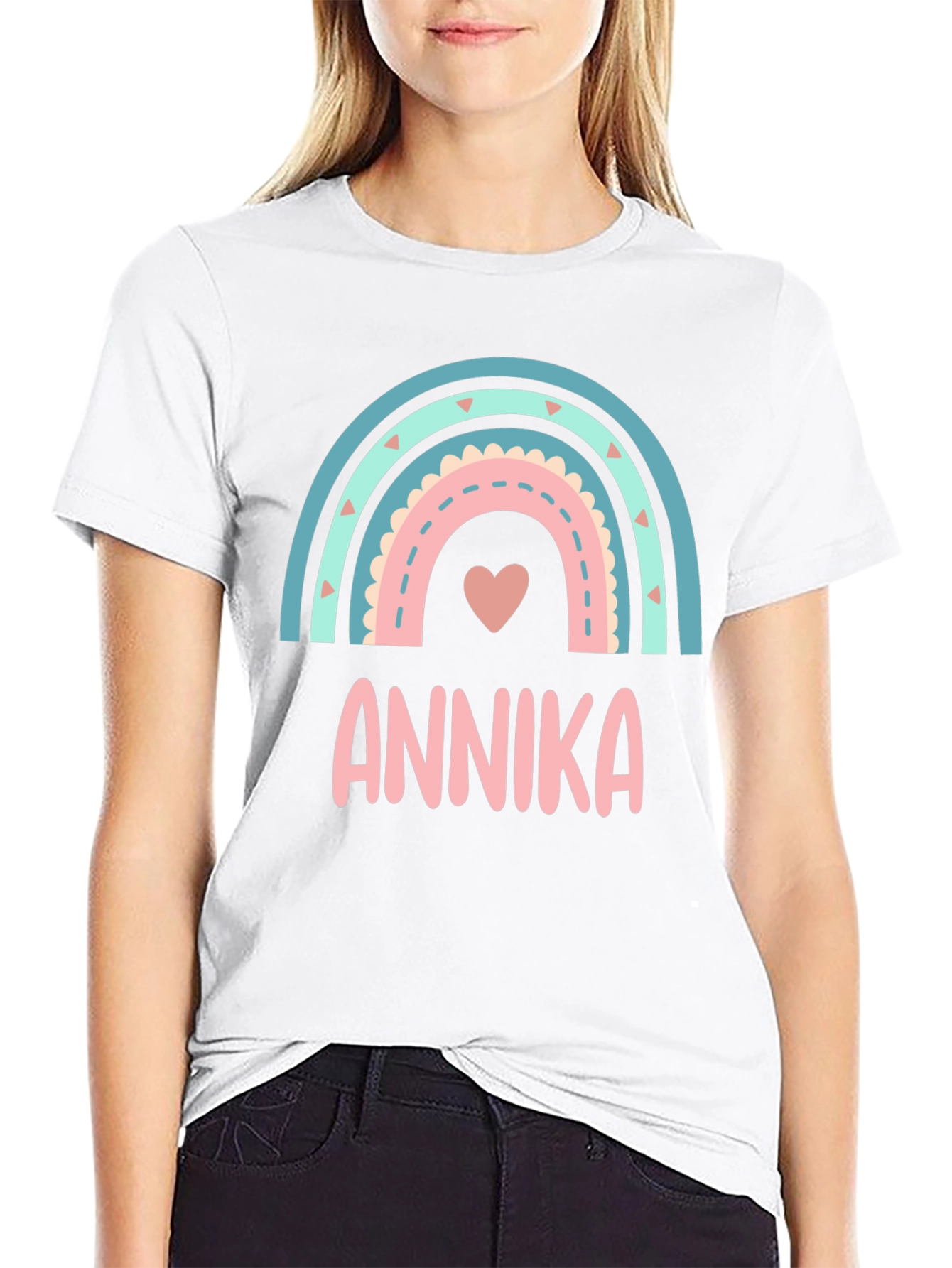Annika Rainbow Personalized Kids T-Shirt