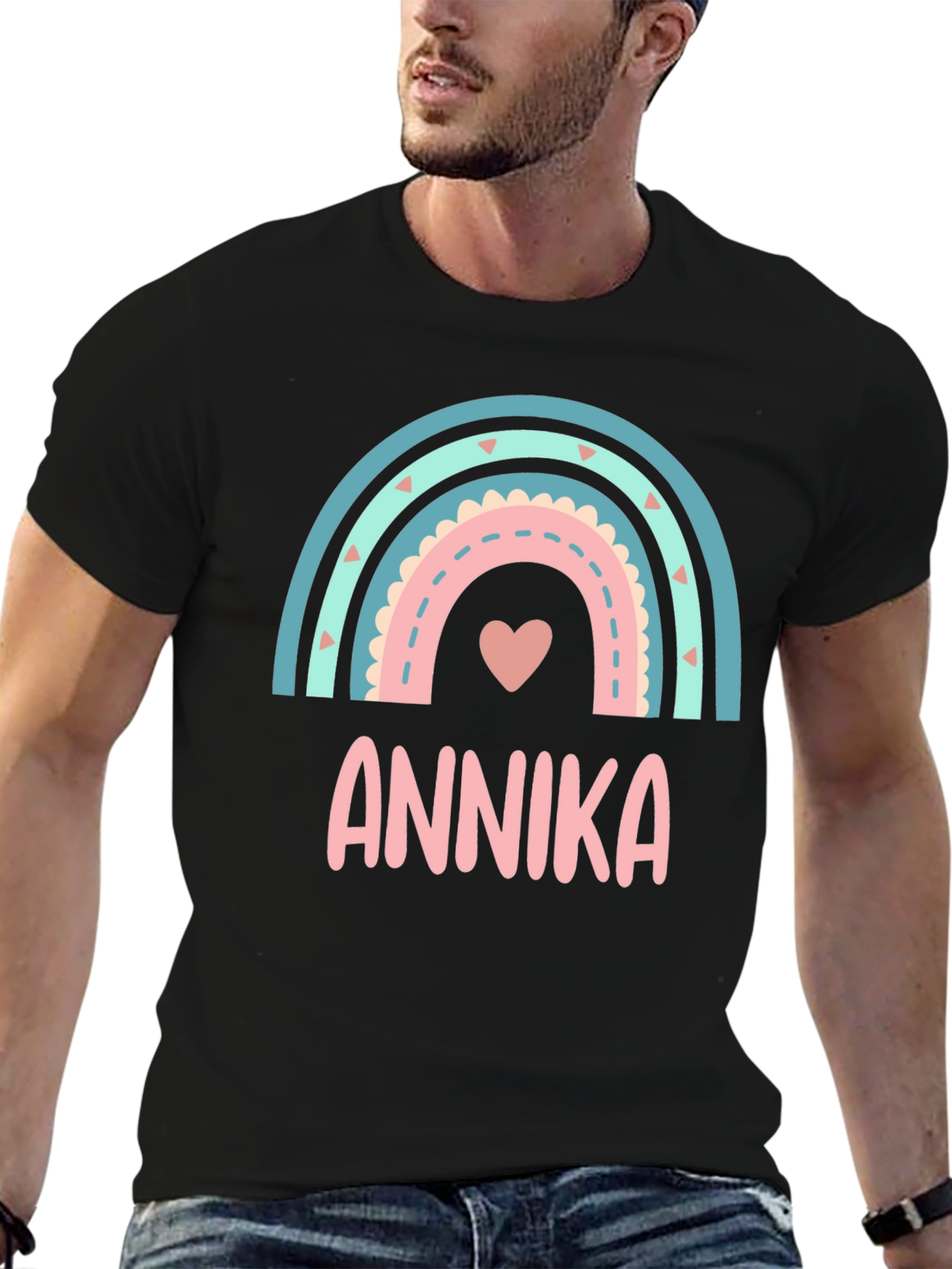 Annika Rainbow Personalized Kids T-Shirt