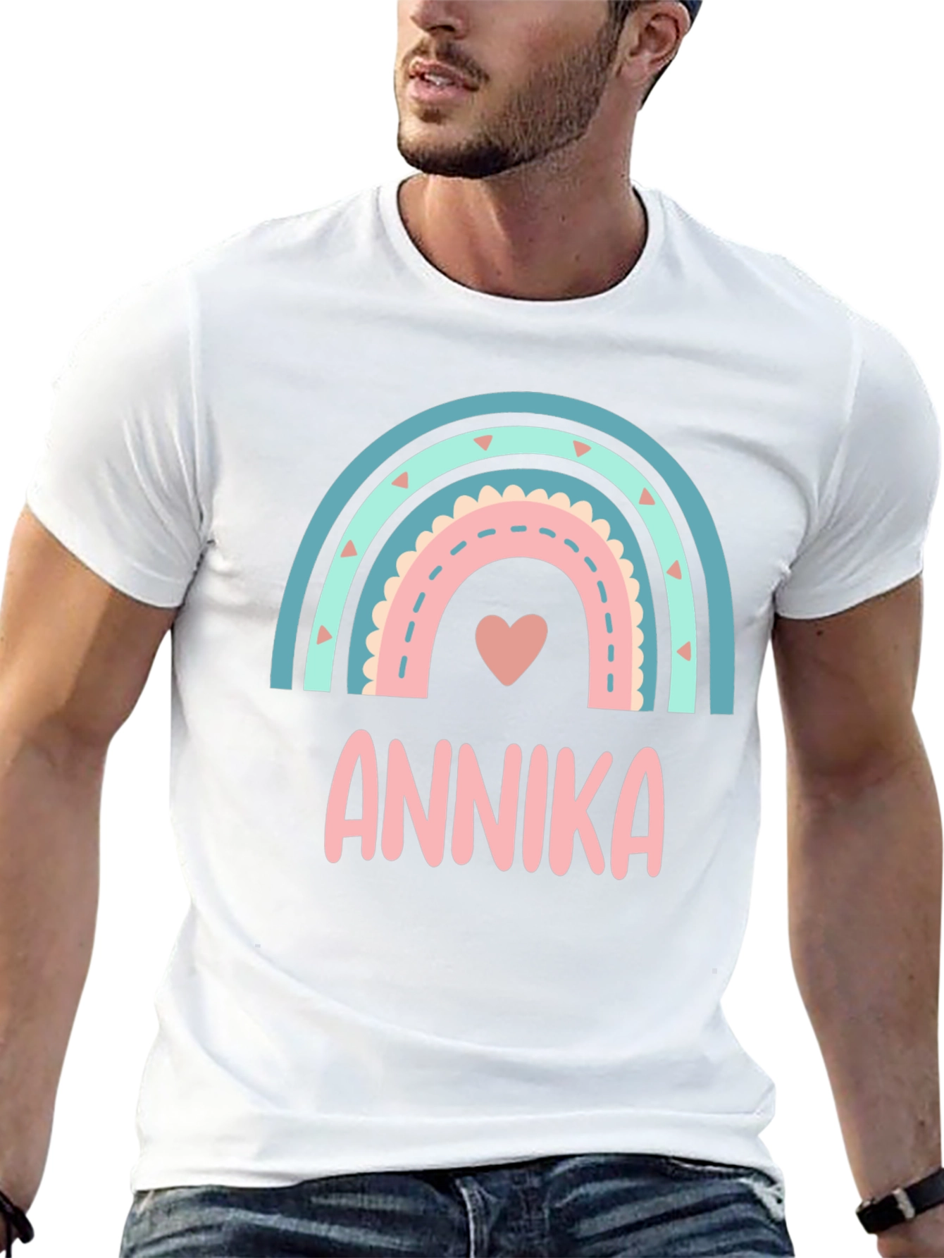Annika Rainbow Personalized Kids T-Shirt