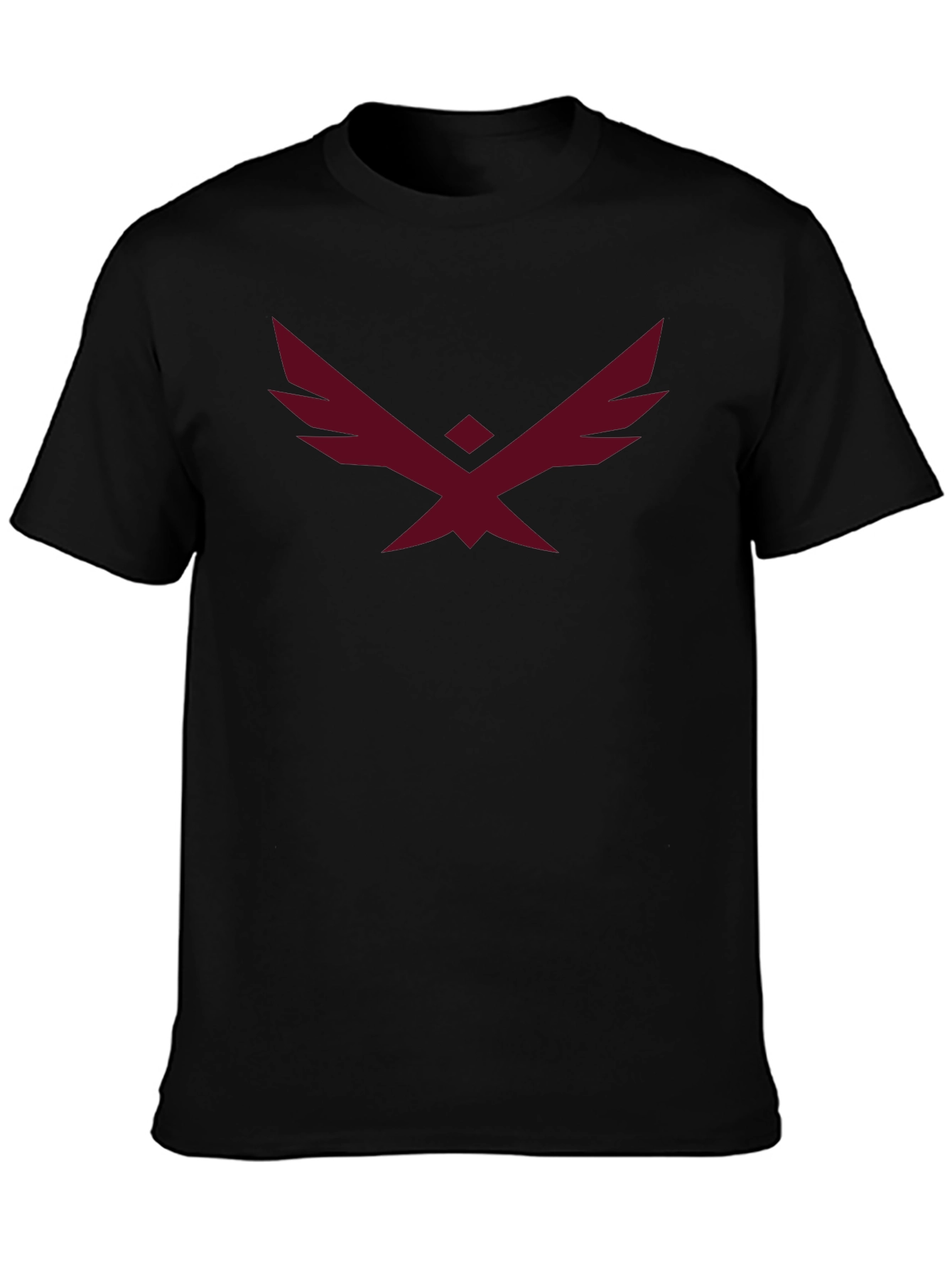 Embroidered Raven Logo Black T-Shirt