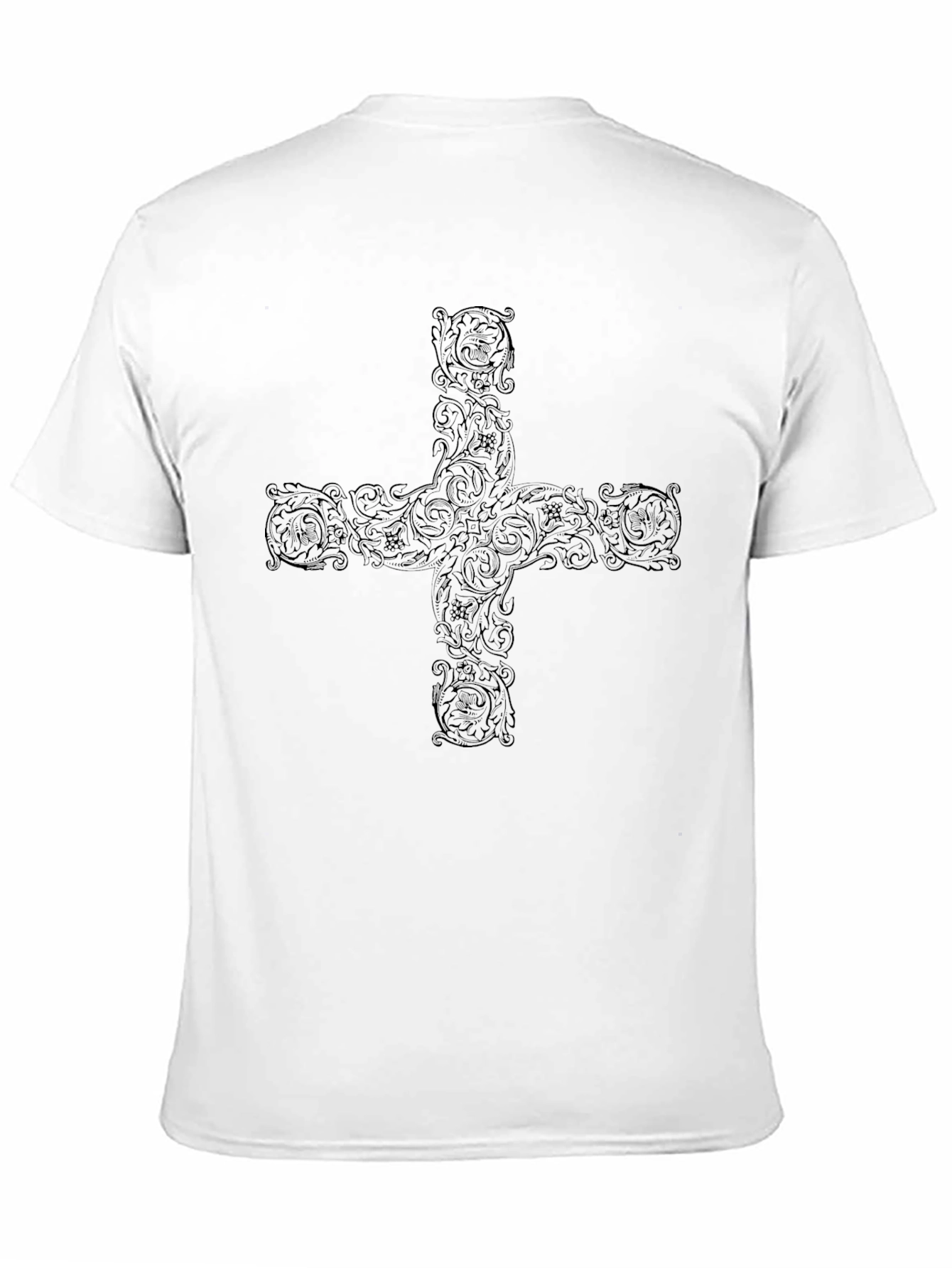 Ornate Cross Graphic Black T-Shirt