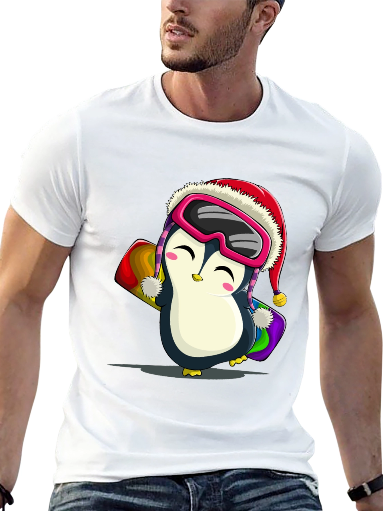 Penguin Snowboarder Graphic Tee