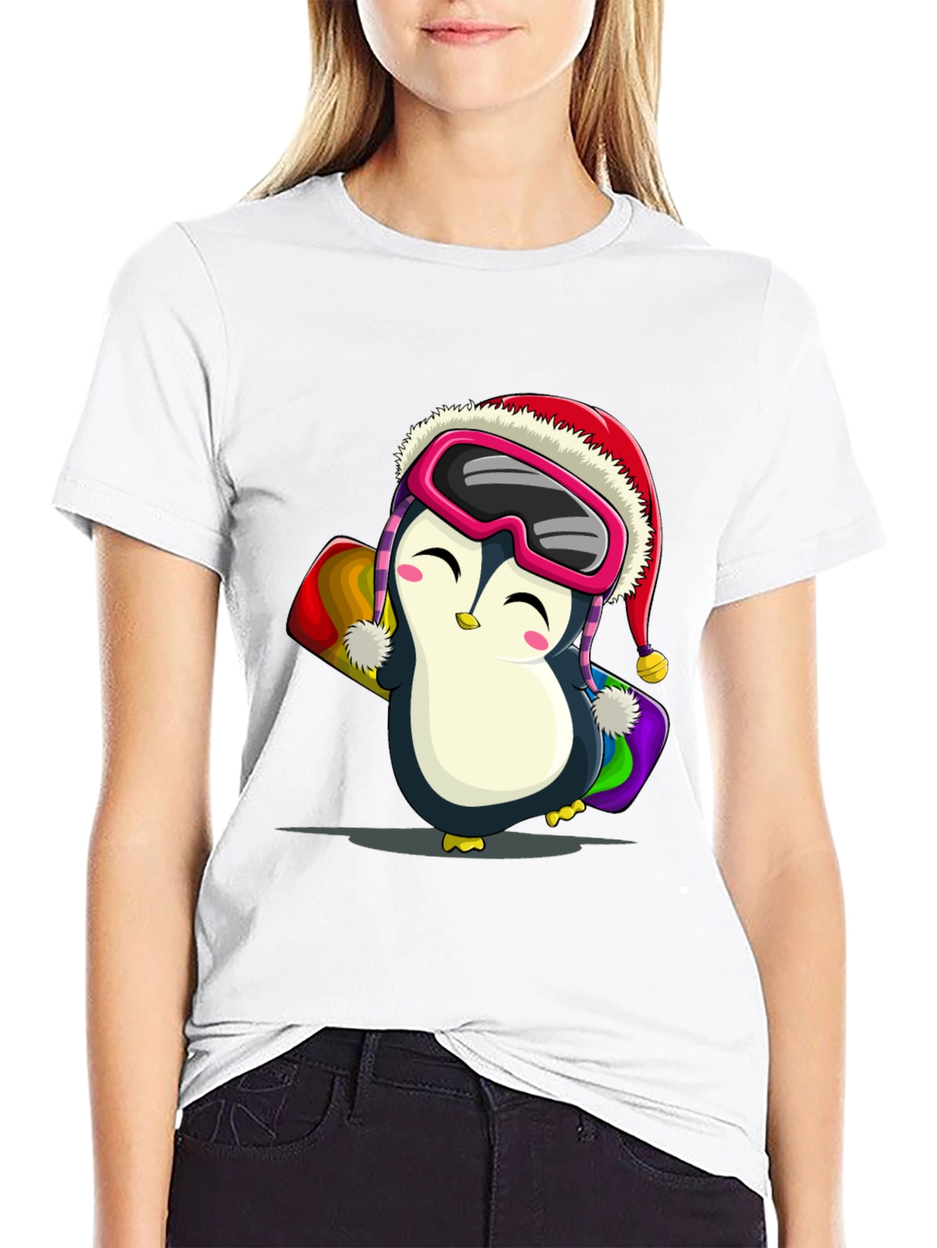 Penguin Snowboarder Graphic Tee