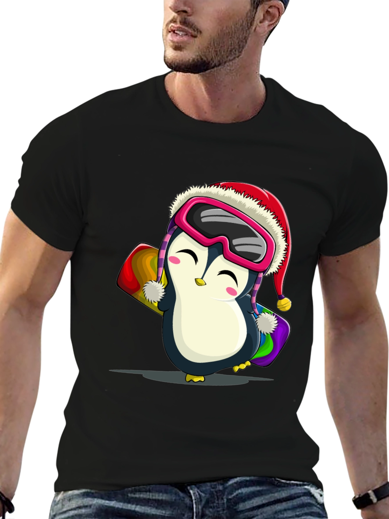 Penguin Snowboarder Graphic Tee