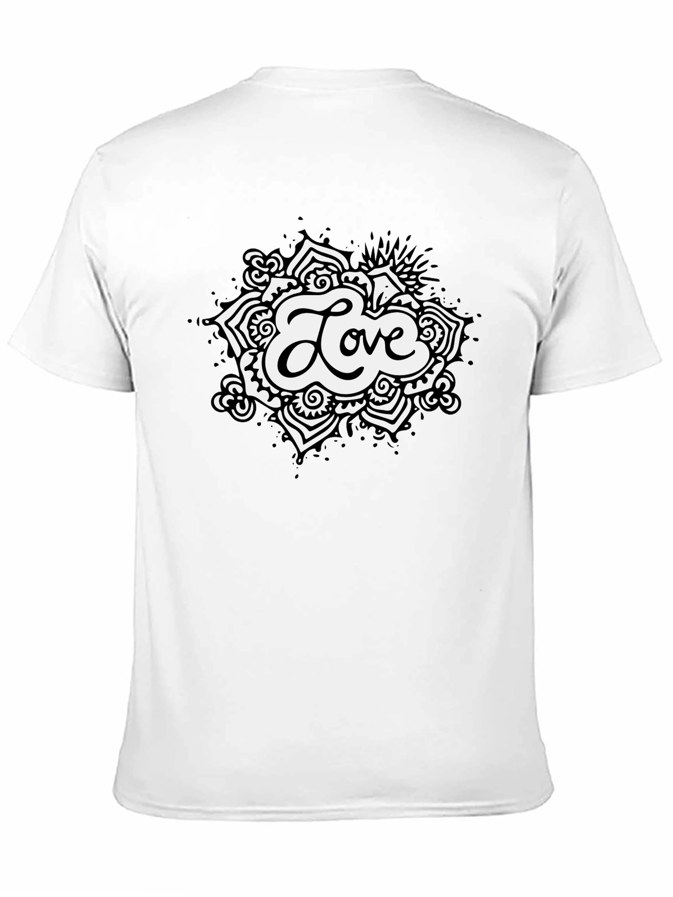Love Mandala Graphic Black T-Shirt
