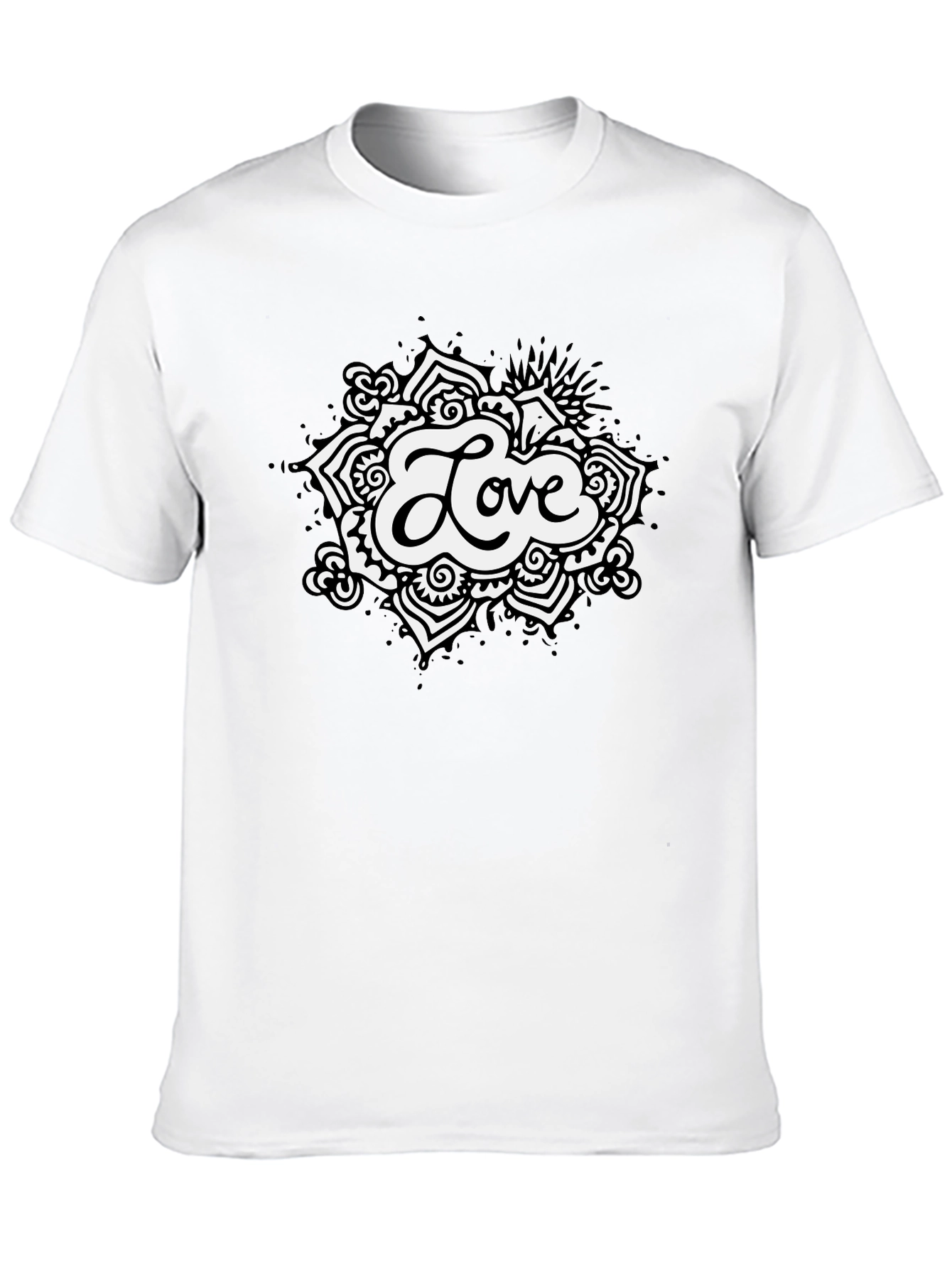 Love Mandala Graphic Black T-Shirt