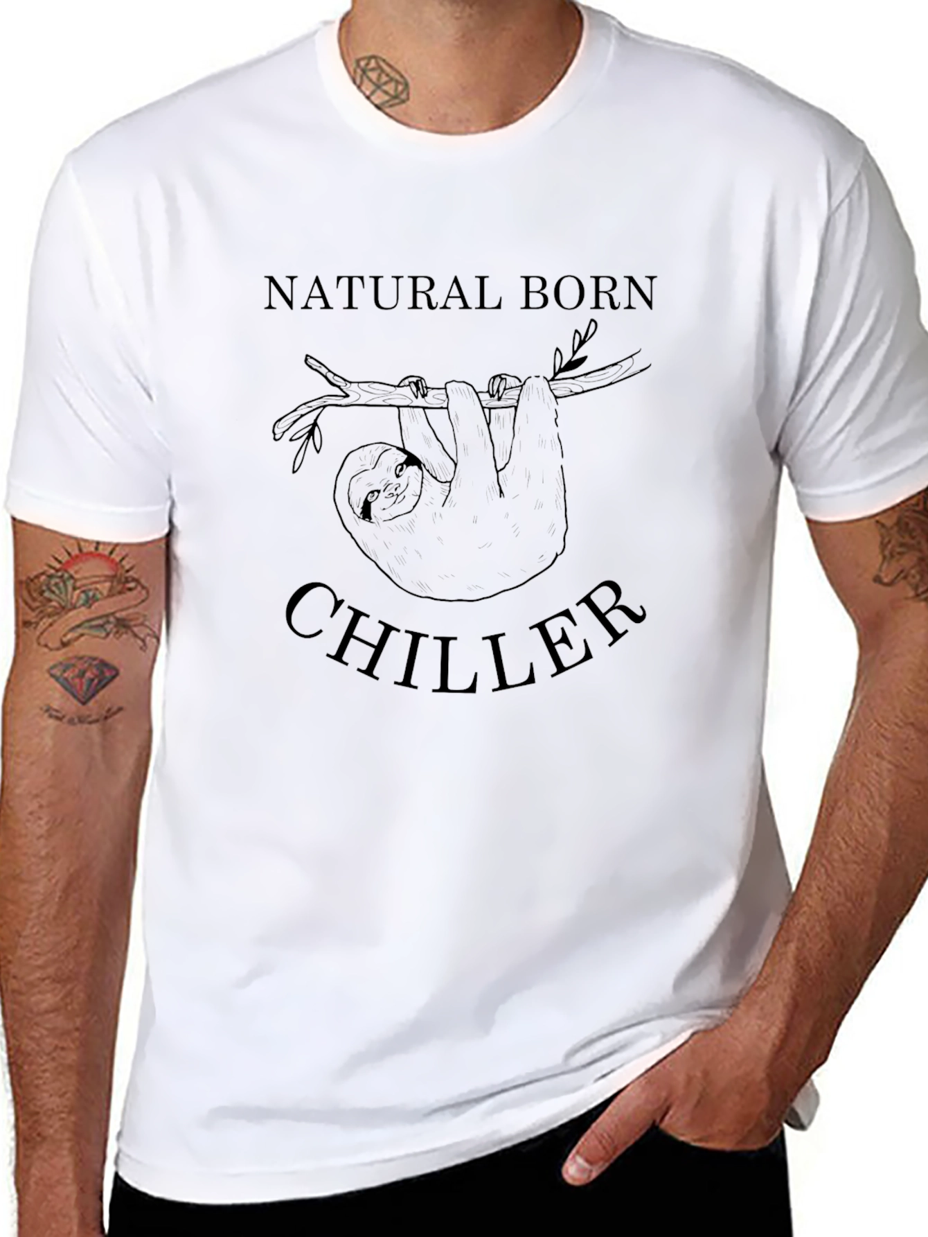 Natural Born Chiller Sloth Graphic T-Shirt