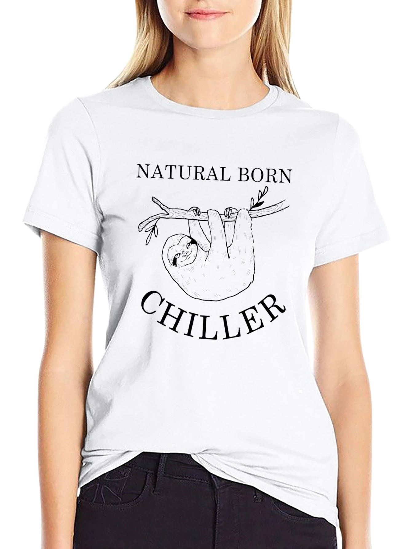 Natural Born Chiller Sloth Graphic T-Shirt