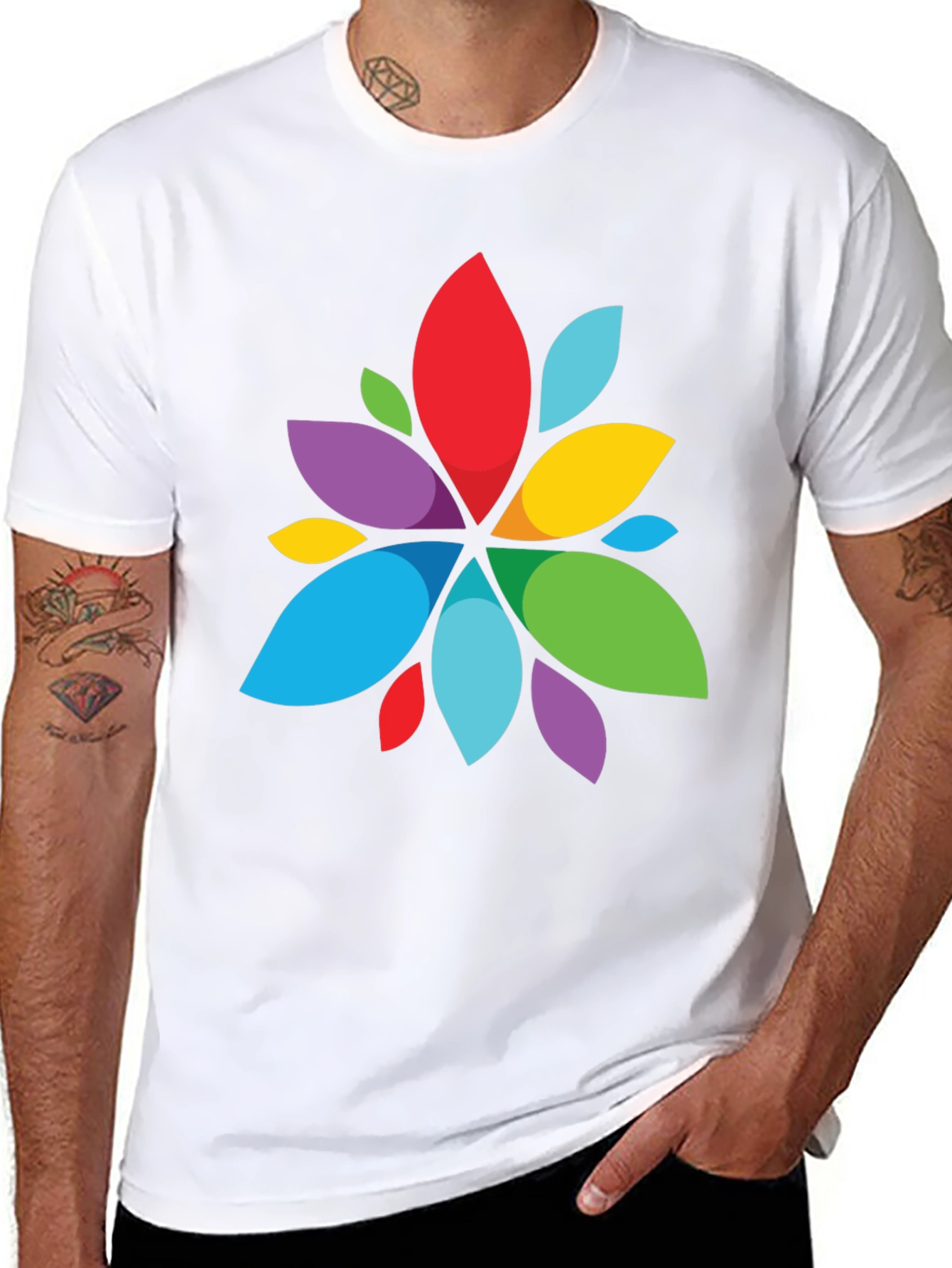 Vibrant Abstract Flower Graphic T-Shirt