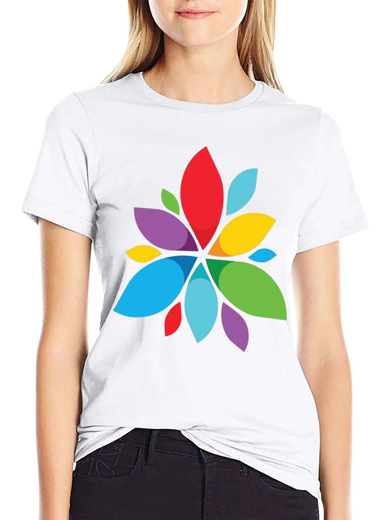 Vibrant Abstract Flower Graphic T-Shirt