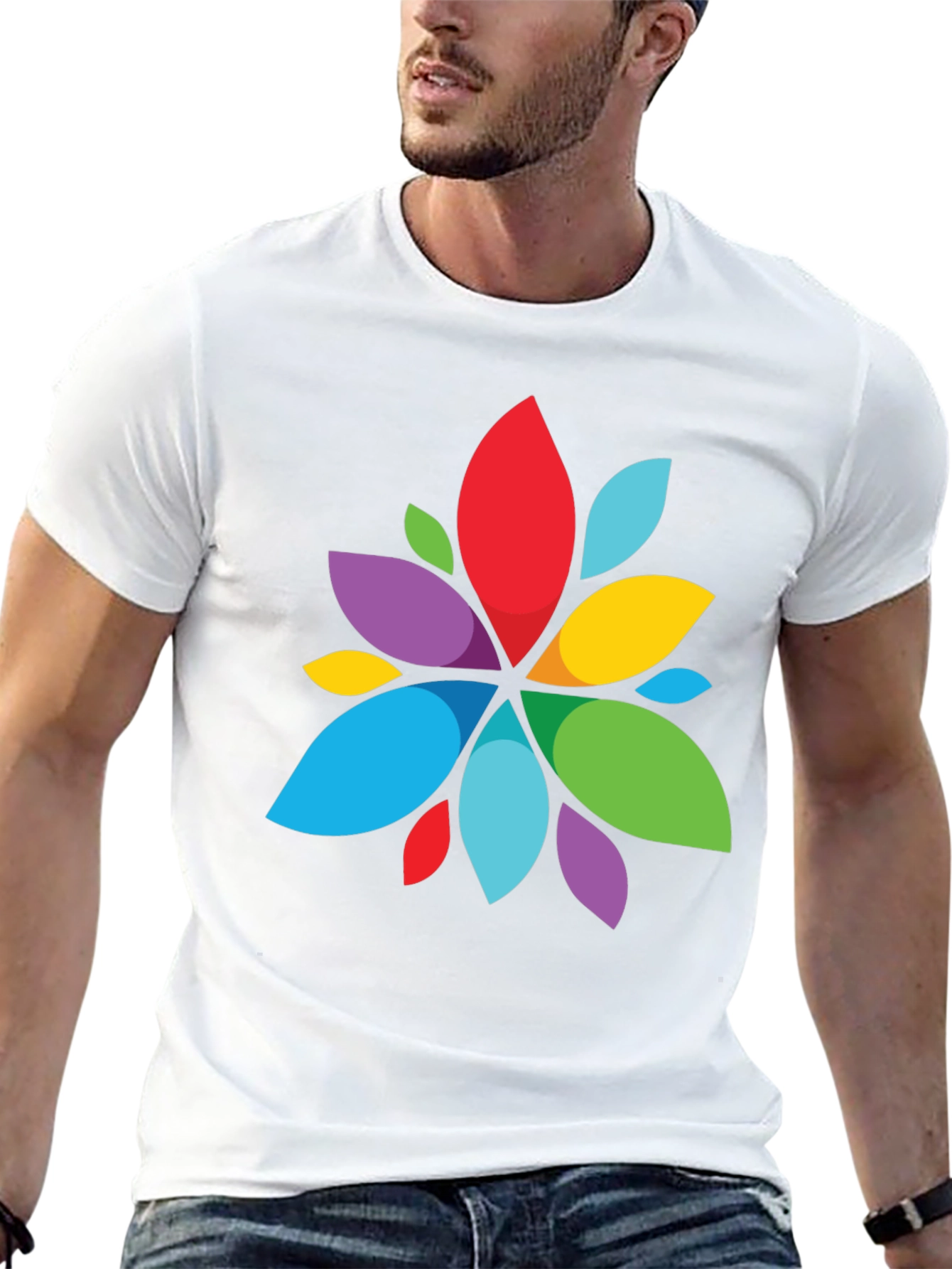 Vibrant Abstract Flower Graphic T-Shirt