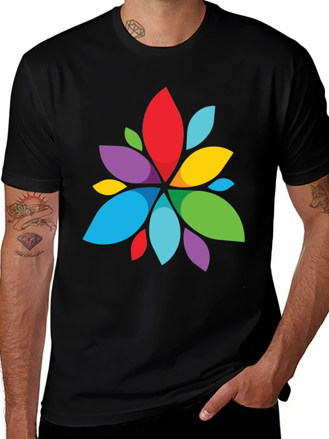 Vibrant Abstract Flower Graphic T-Shirt