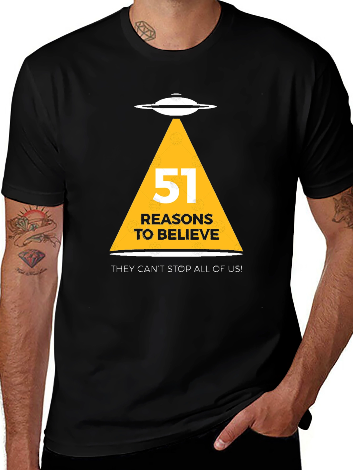 Area 51 UFO Reasons to Believe Graphic T-Shirt