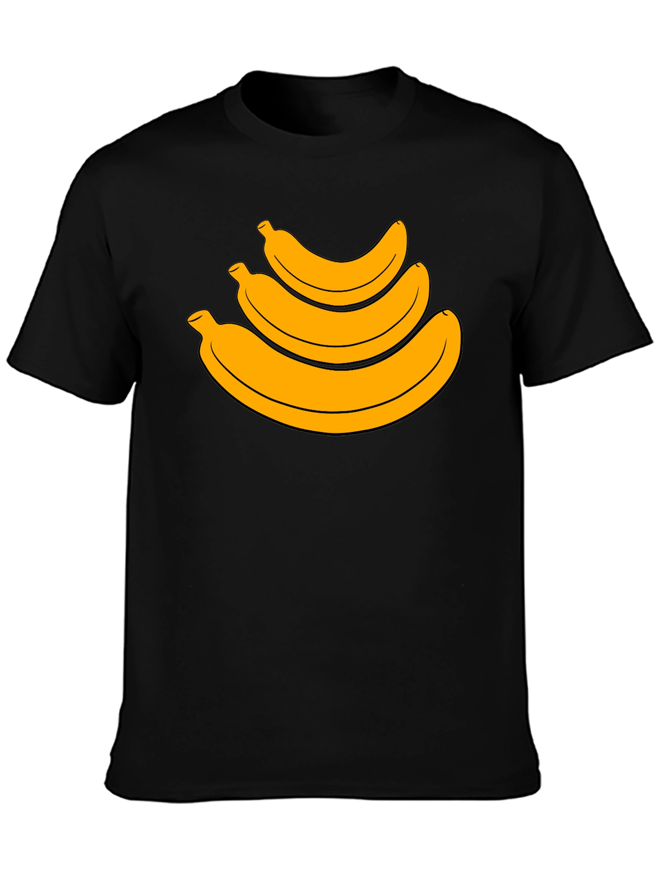 Banana Stack Graphic Tee - Black Cotton T-Shirt