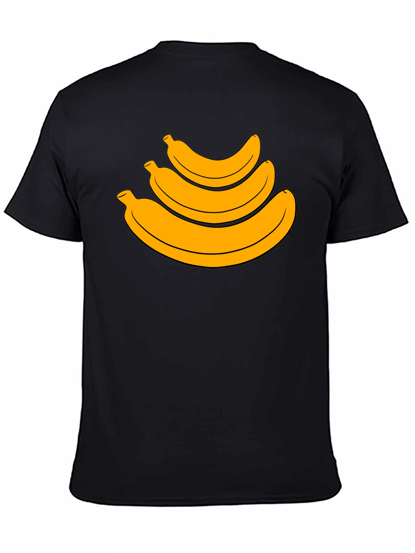 Banana Stack Graphic Tee - Black Cotton T-Shirt
