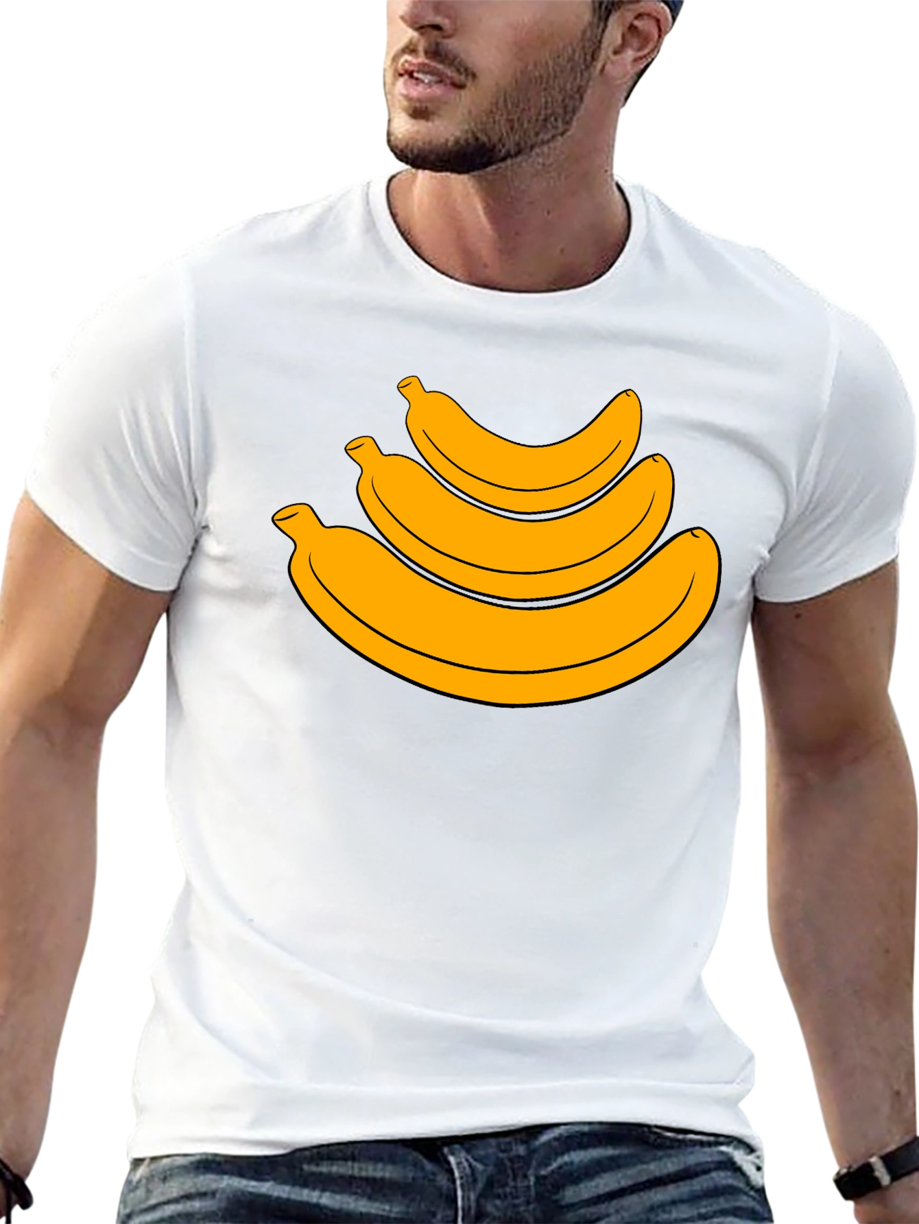 Banana Stack Graphic Tee - Black Cotton T-Shirt