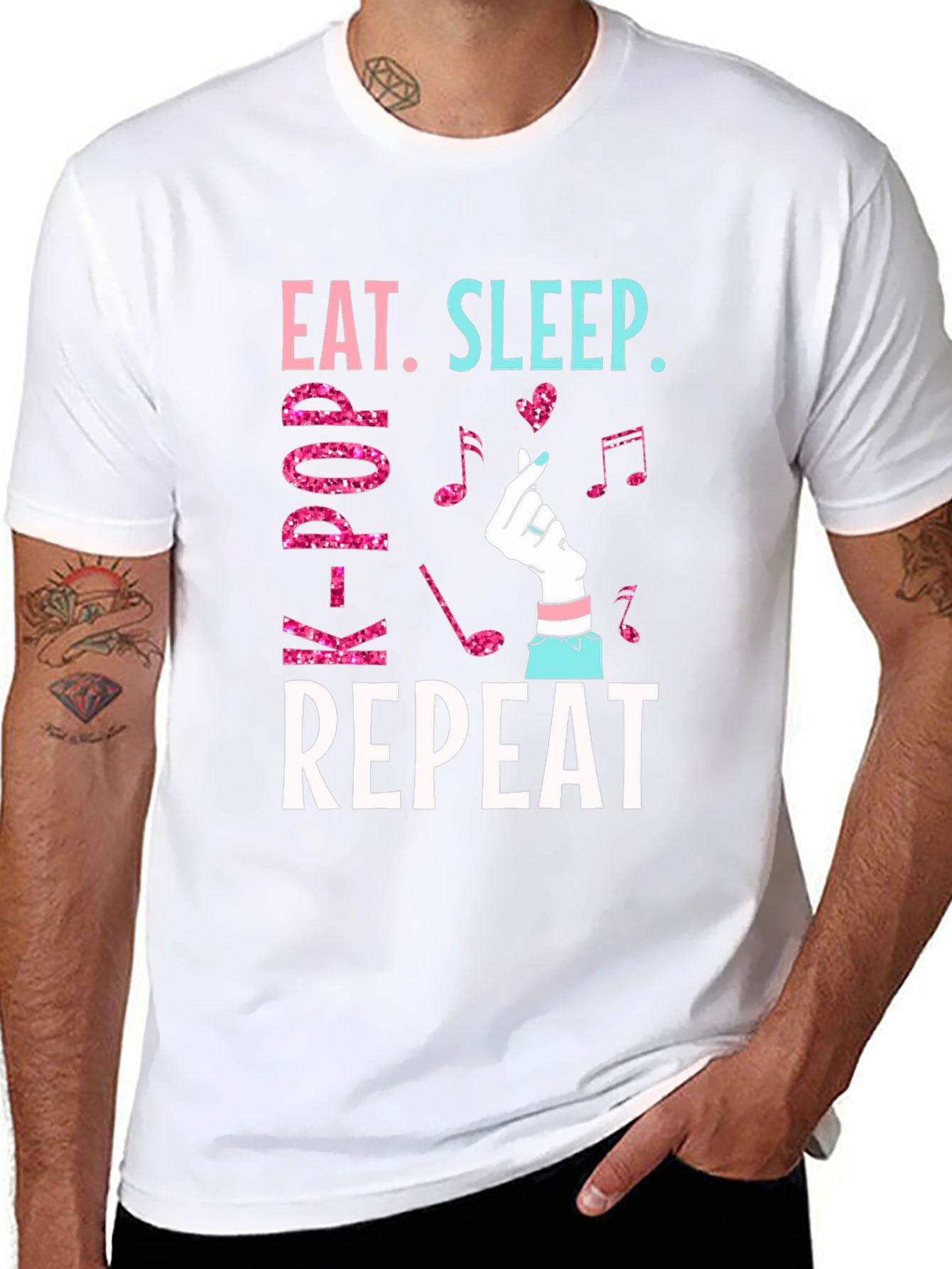 Eat Sleep K-Pop Repeat Graphic Tee