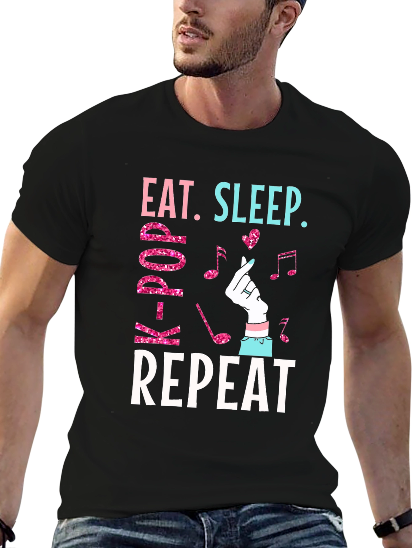 Eat Sleep K-Pop Repeat Graphic Tee