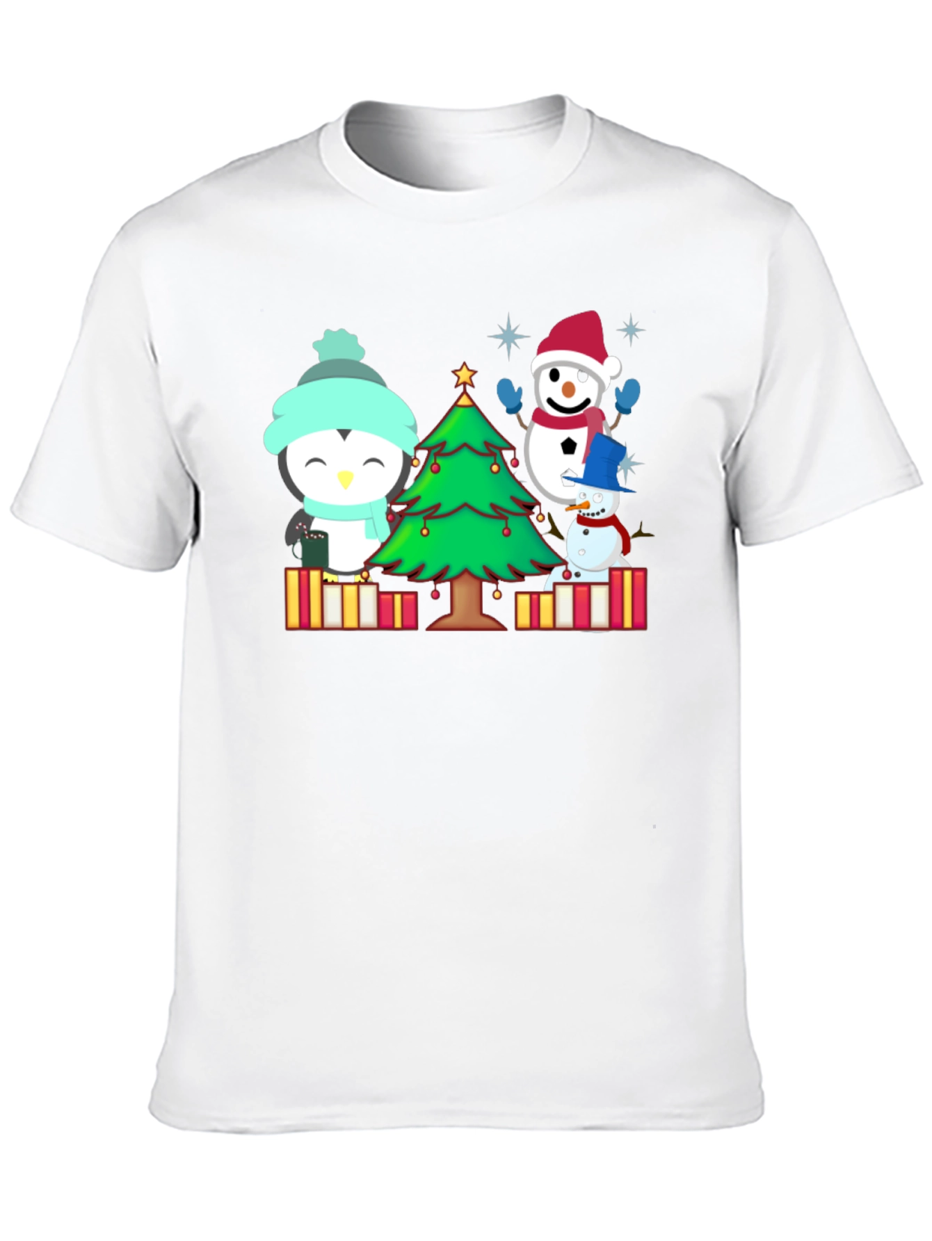 Festive Penguin & Snowman Christmas T-Shirt