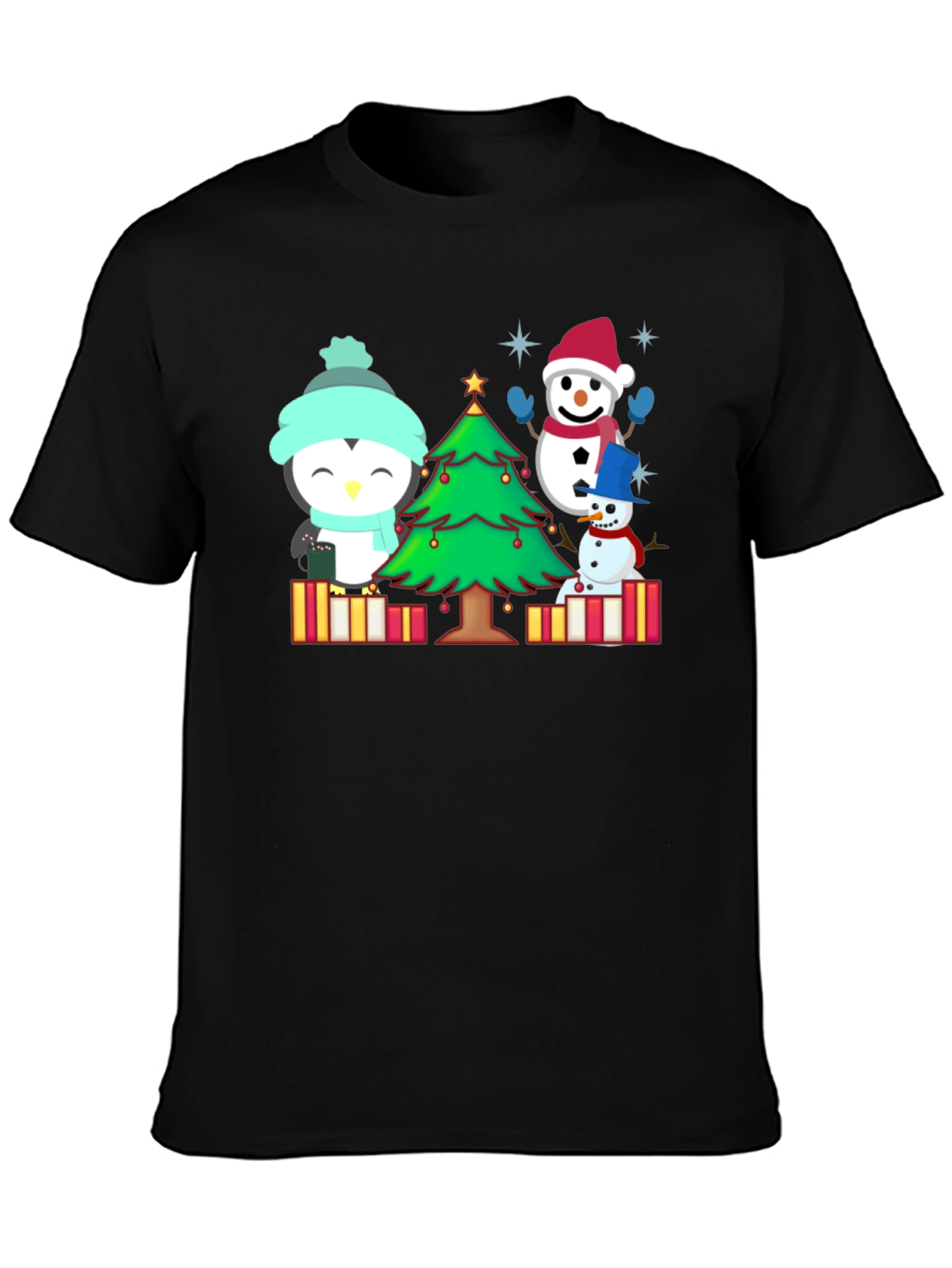 Festive Penguin & Snowman Christmas T-Shirt
