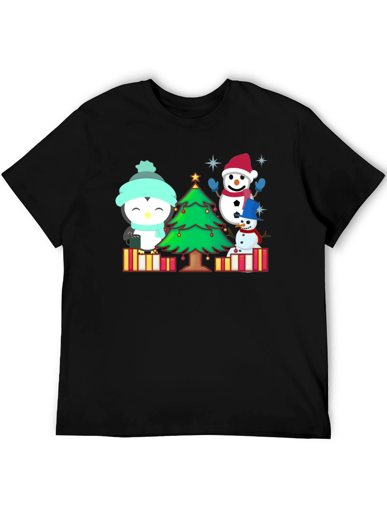 Festive Penguin & Snowman Christmas T-Shirt