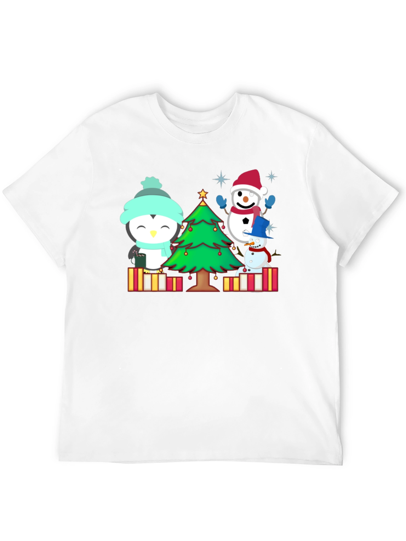 Festive Penguin & Snowman Christmas T-Shirt