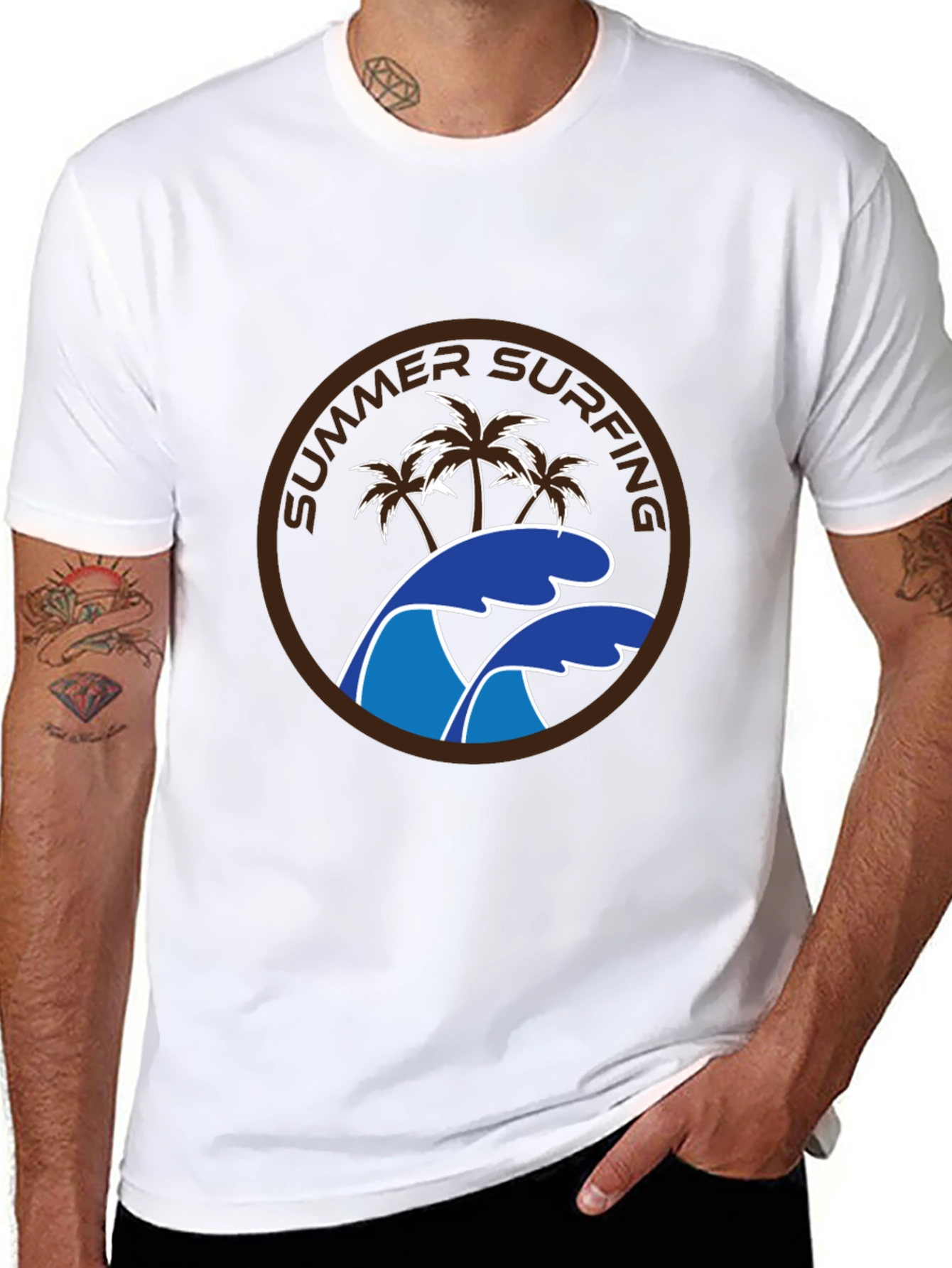 Summer Surfing Graphic T-Shirt