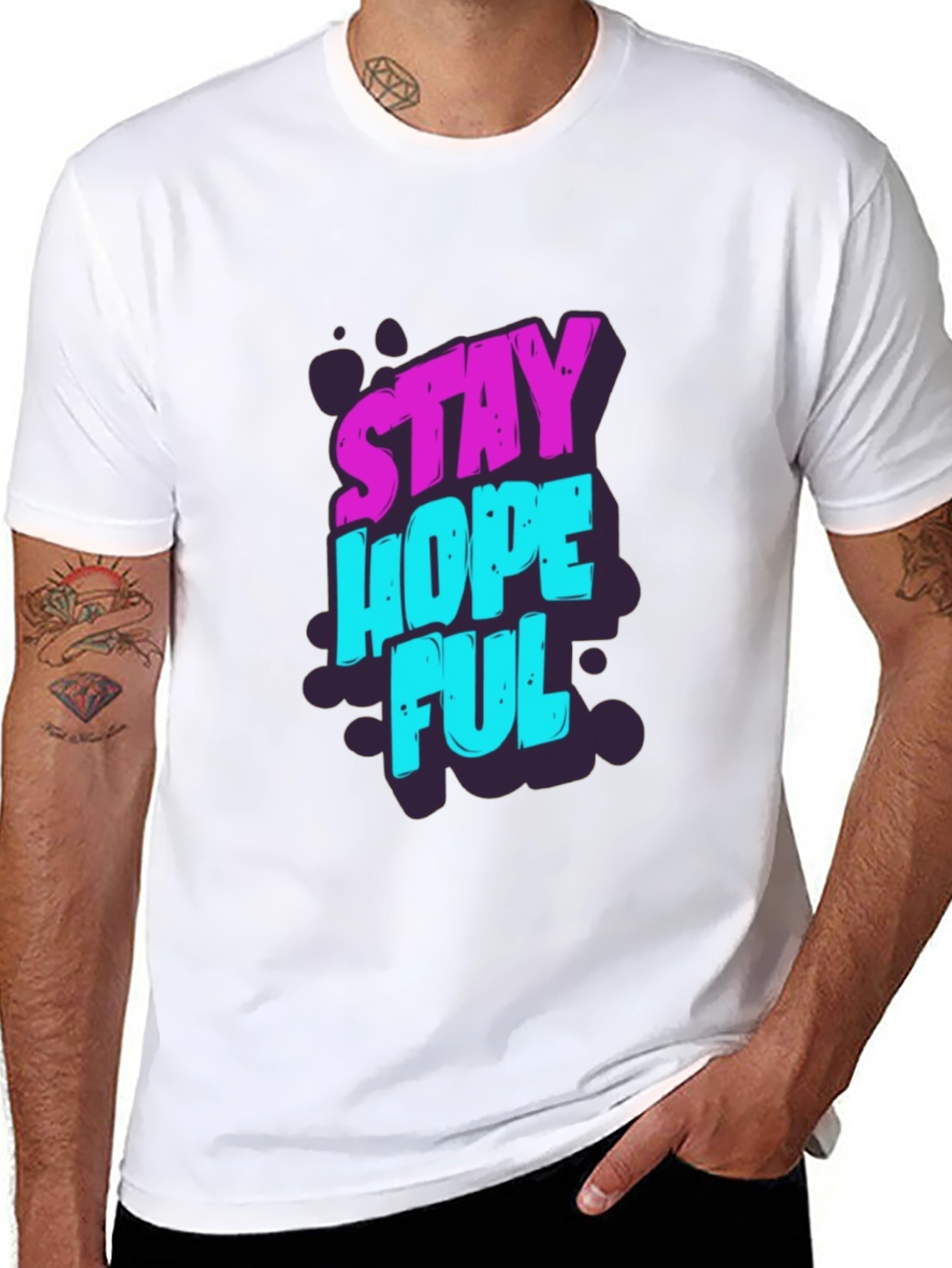 Stay Hopeful Graphic T-Shirt - Black