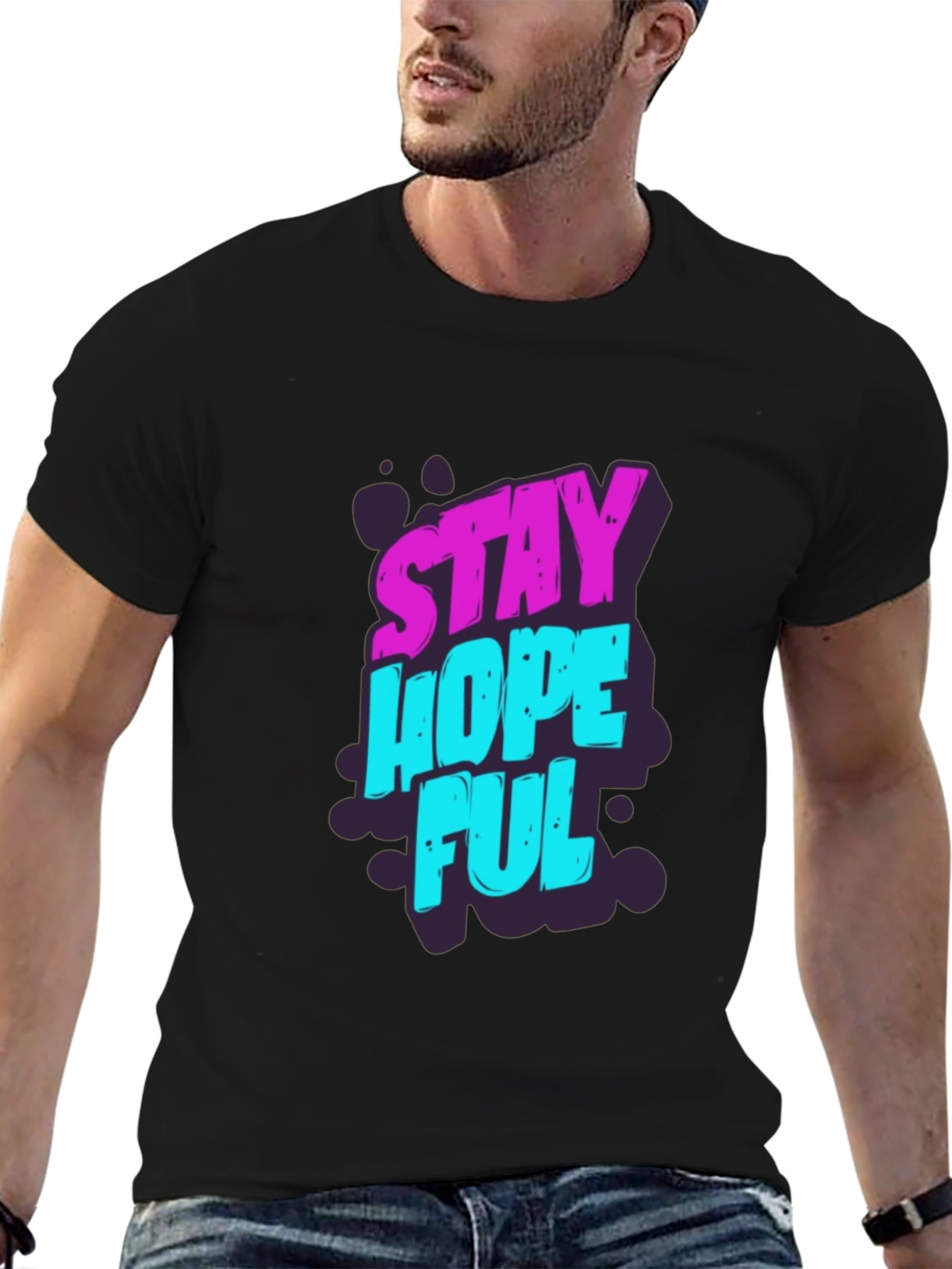 Stay Hopeful Graphic T-Shirt - Black