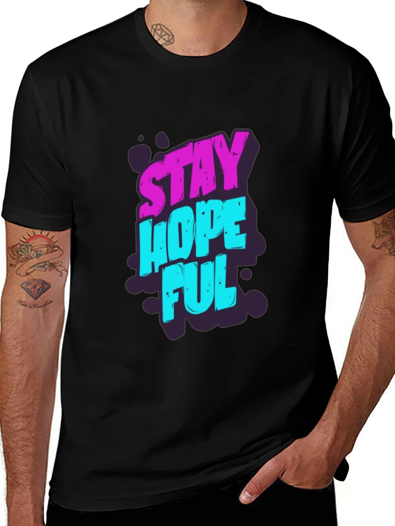 Stay Hopeful Graphic T-Shirt - Black
