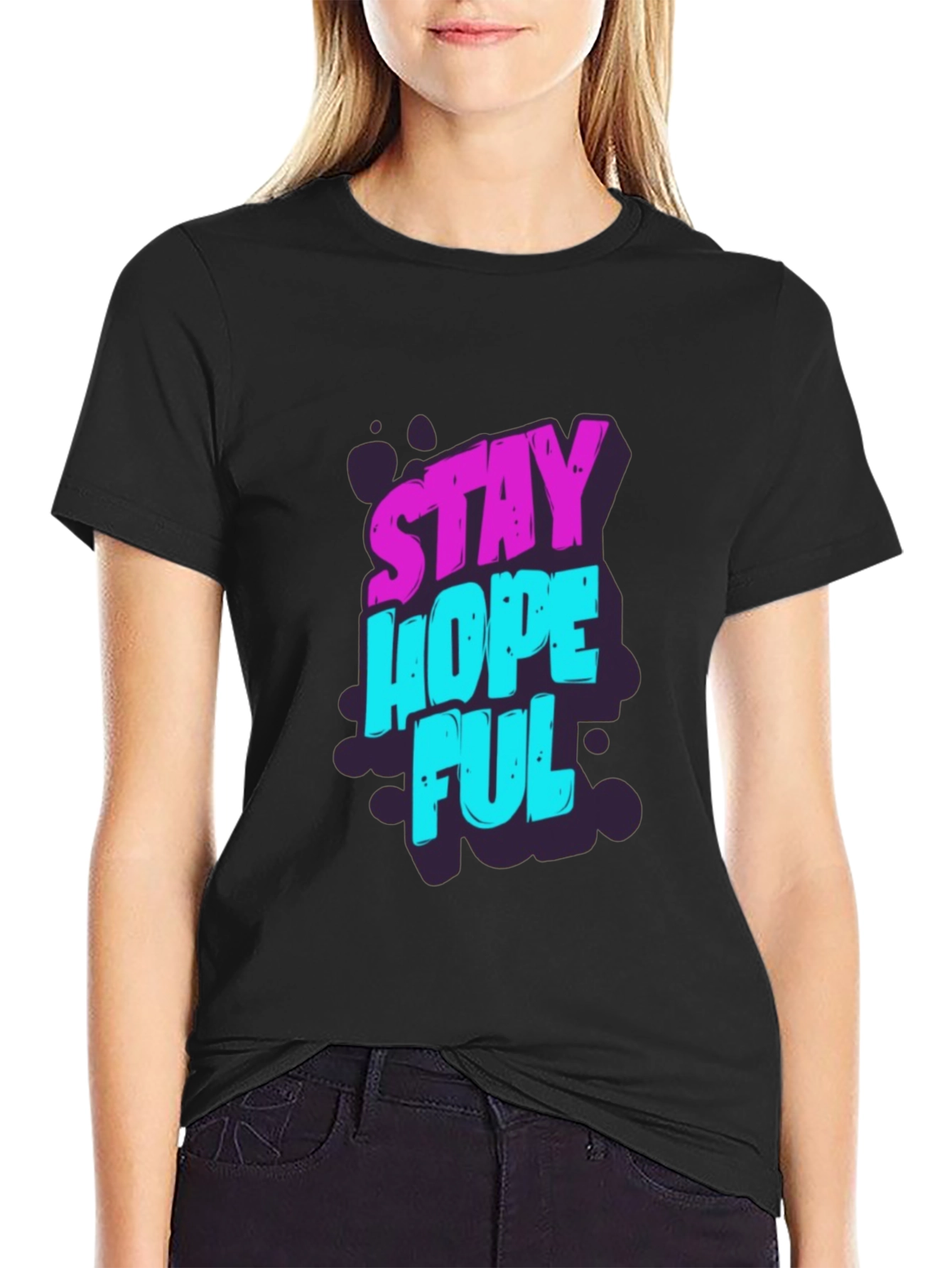 Stay Hopeful Graphic T-Shirt - Black