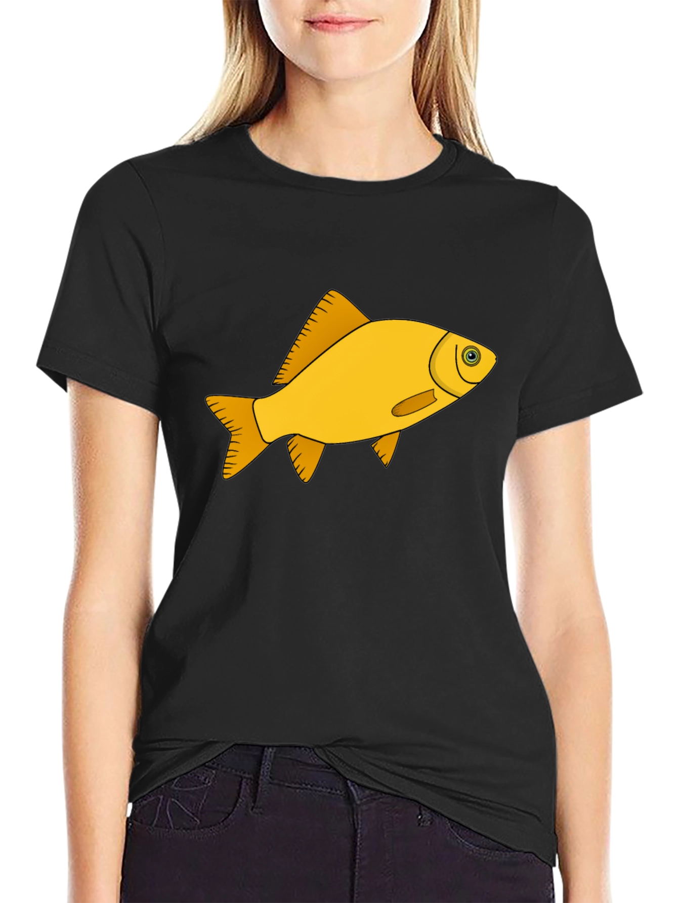 Goldfish Graphic T-Shirt - Black Cotton Tee