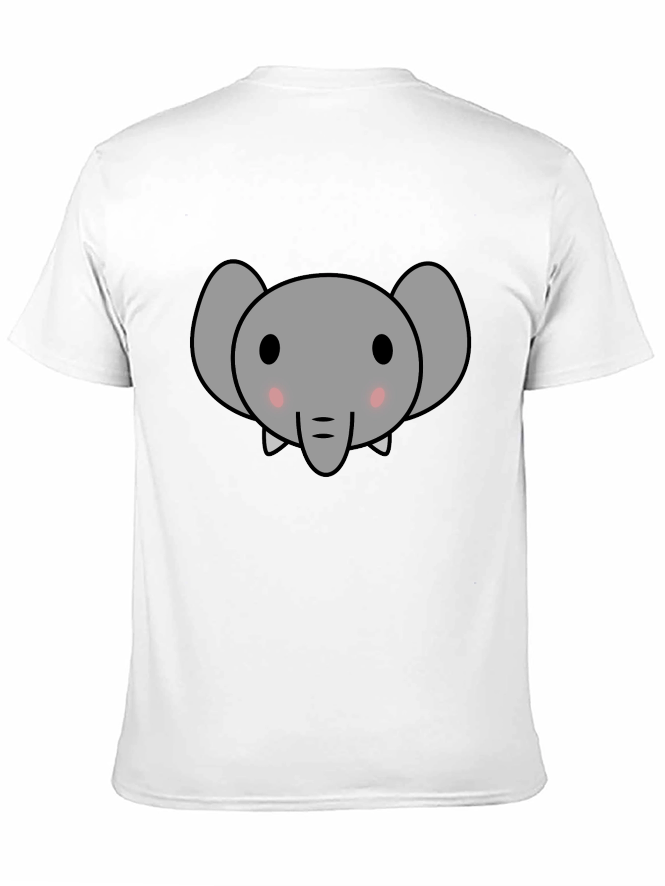 Cute Elephant Graphic Tee - Black Cotton T-Shirt