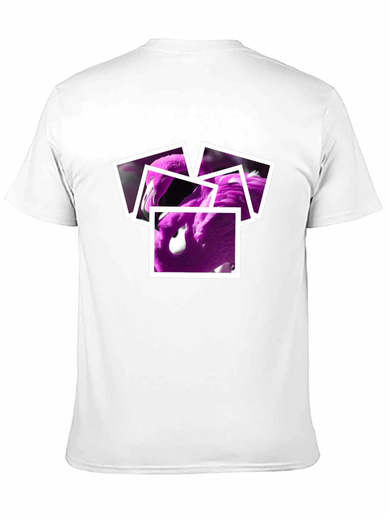 Flamingo Photo Collage Black T-Shirt