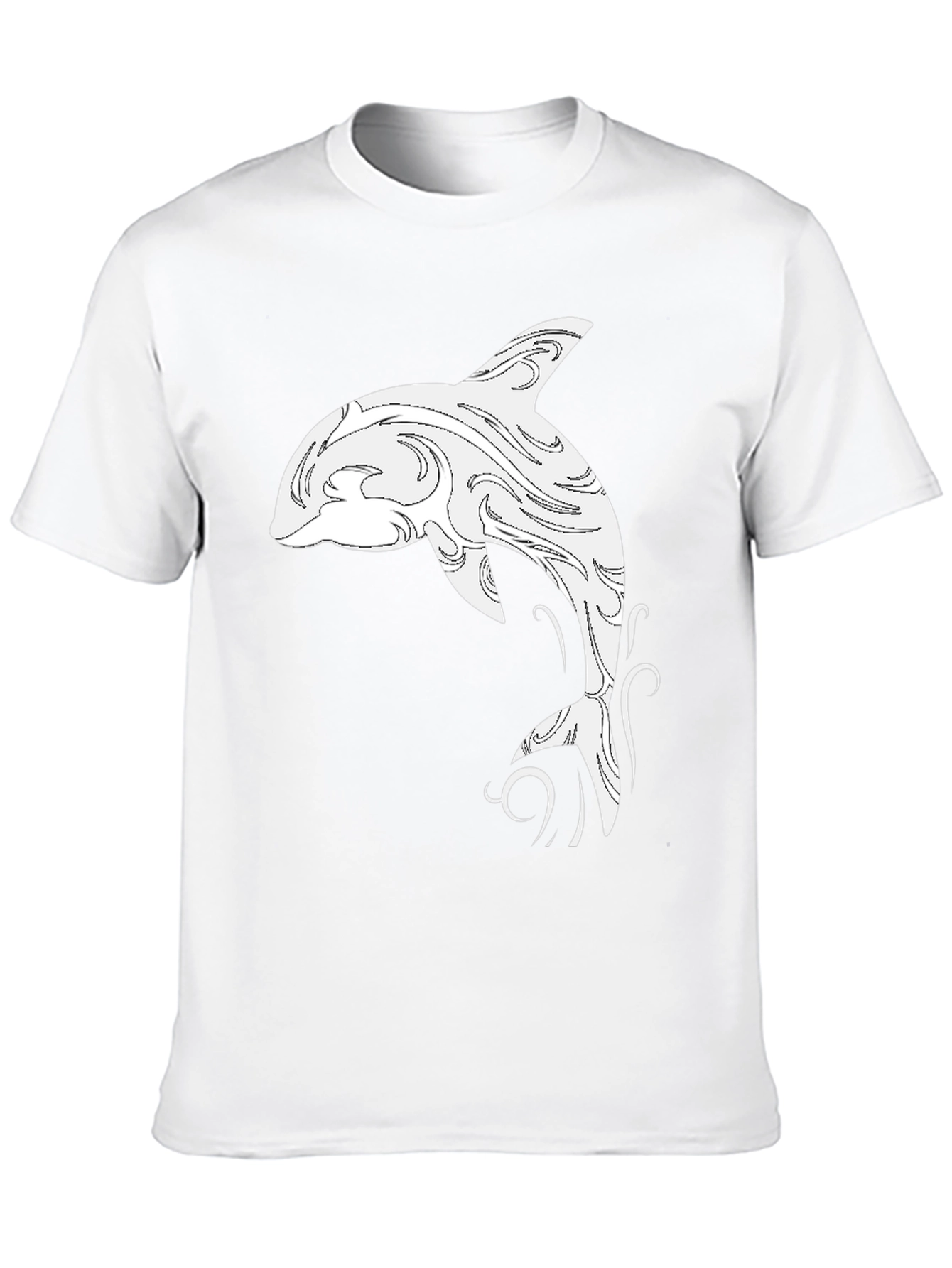 Black T-Shirt with White Orca Design